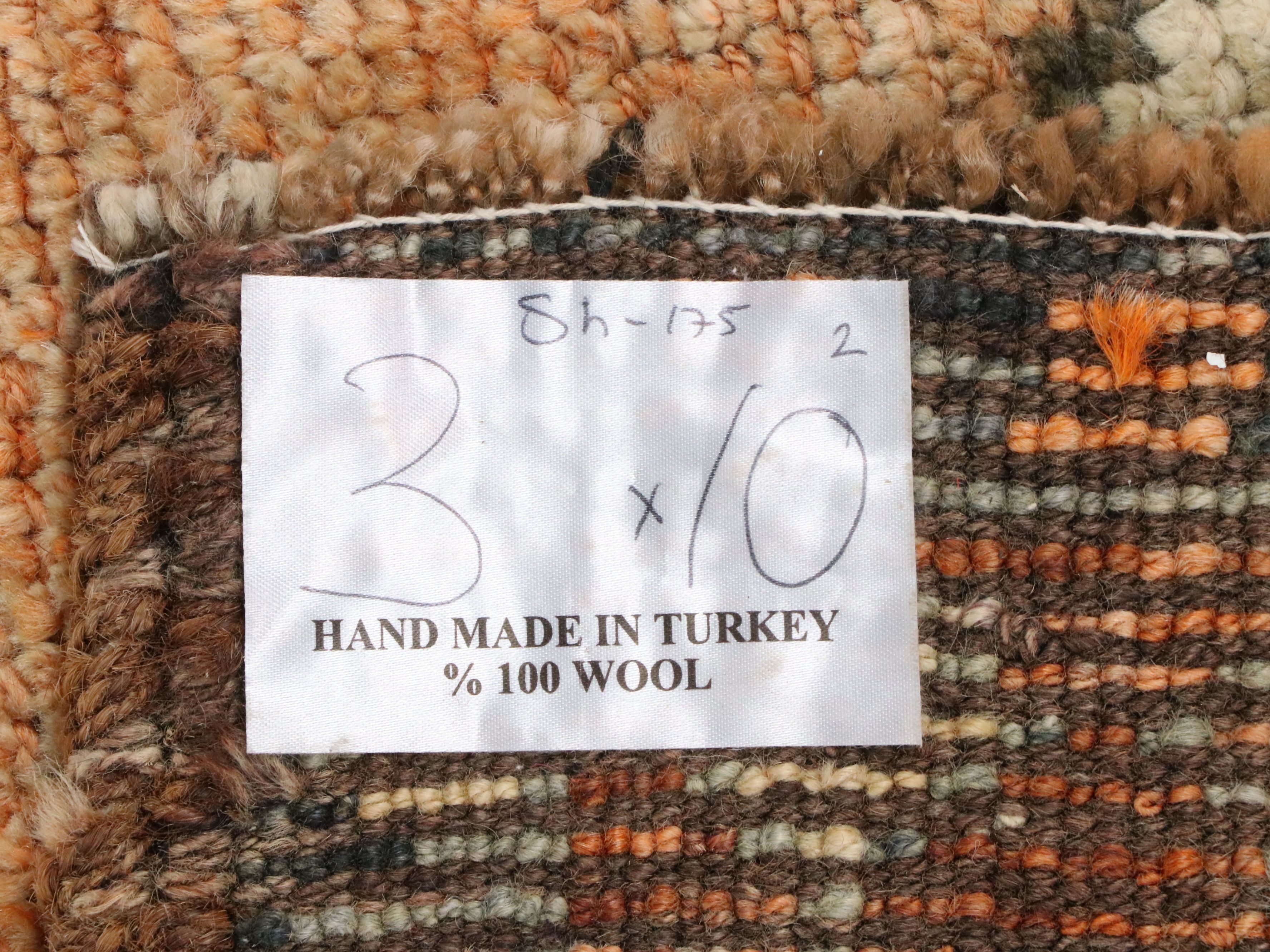 2'11 x 10'3 Hand-Knotted Turkish Oushak Carpet Runner