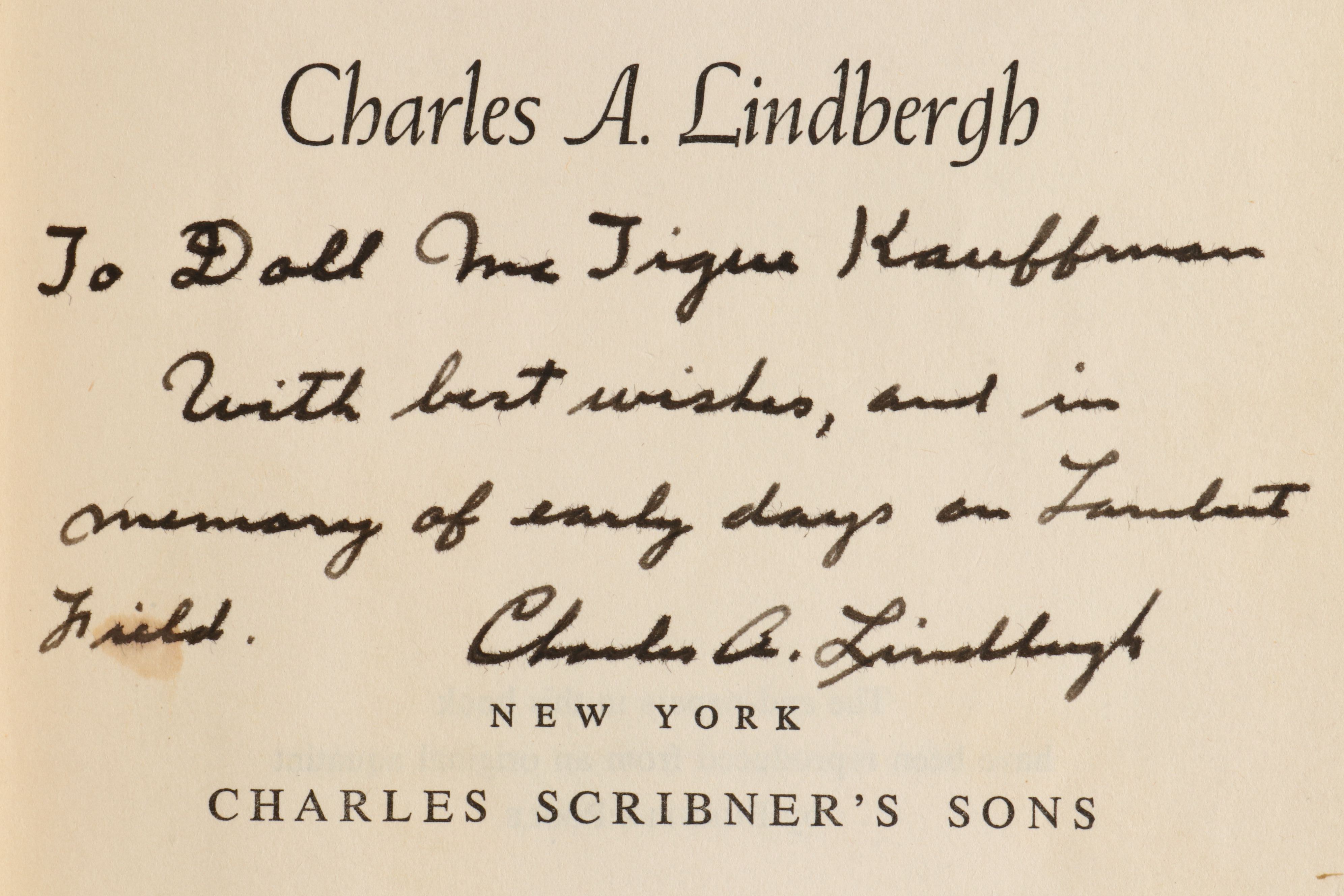 Signed First Printing "The Spirit of St. Louis" by Charles A. Lindbergh, 1953