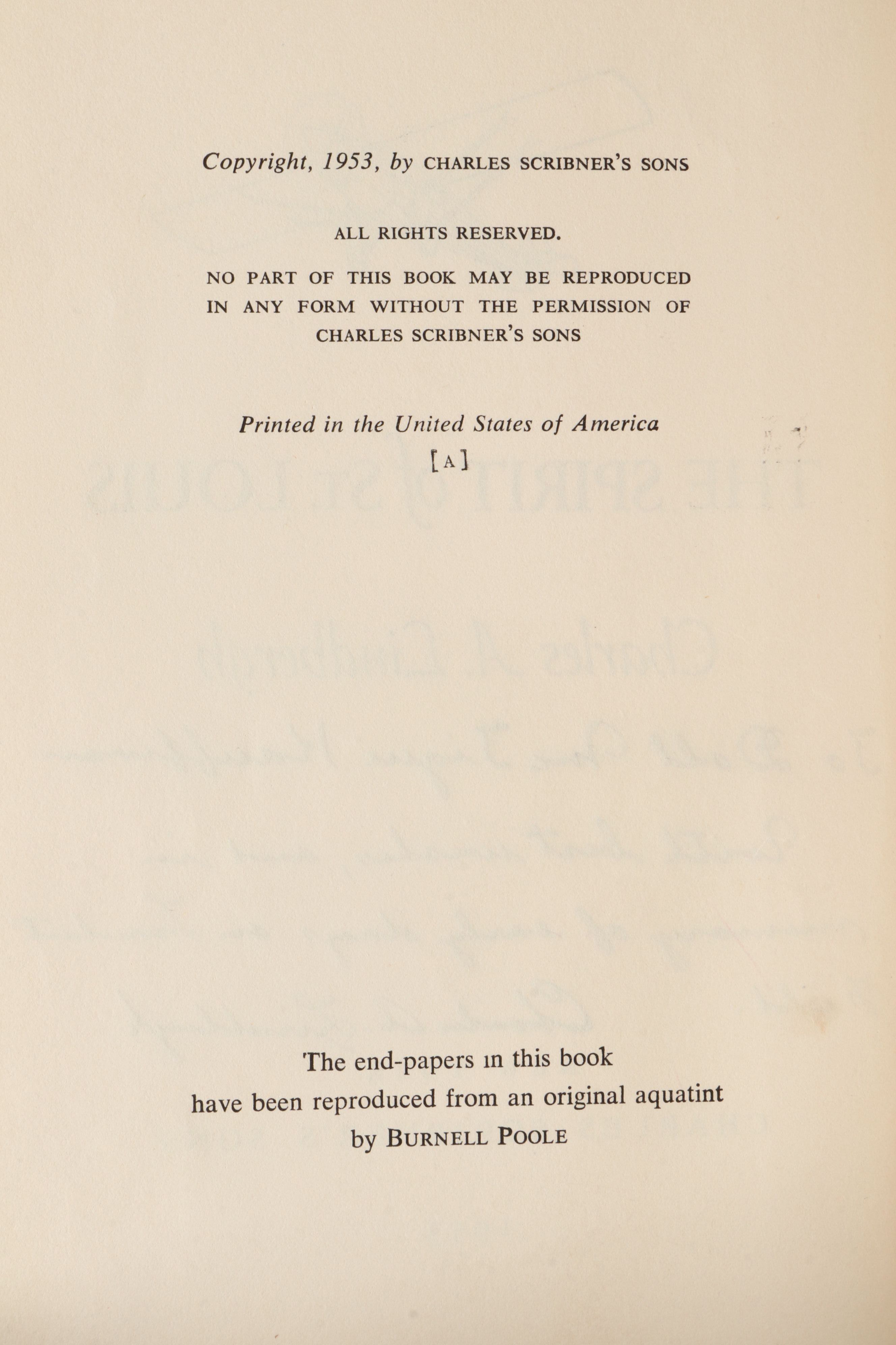 Signed First Printing "The Spirit of St. Louis" by Charles A. Lindbergh, 1953
