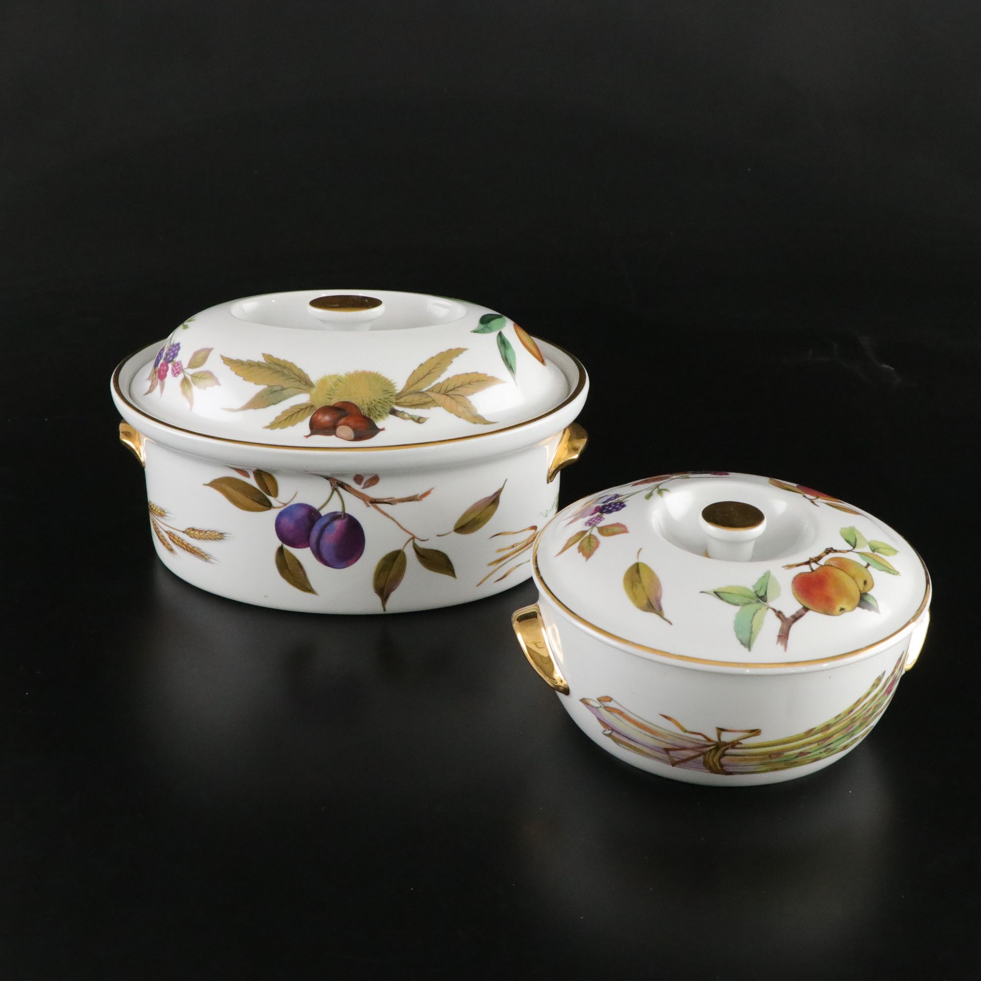 Royal Worcester "Evesham Gold" Serveware, Platters and Casserole Dishes