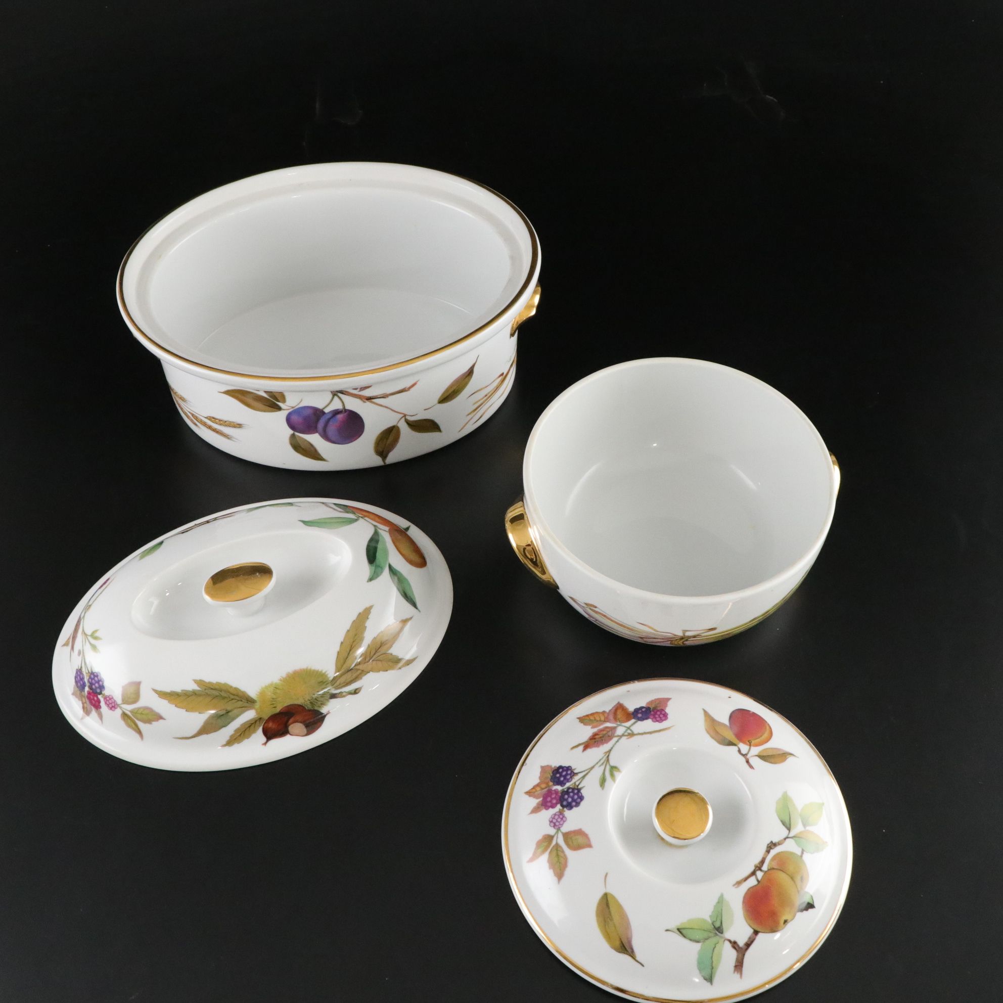 Royal Worcester "Evesham Gold" Serveware, Platters and Casserole Dishes
