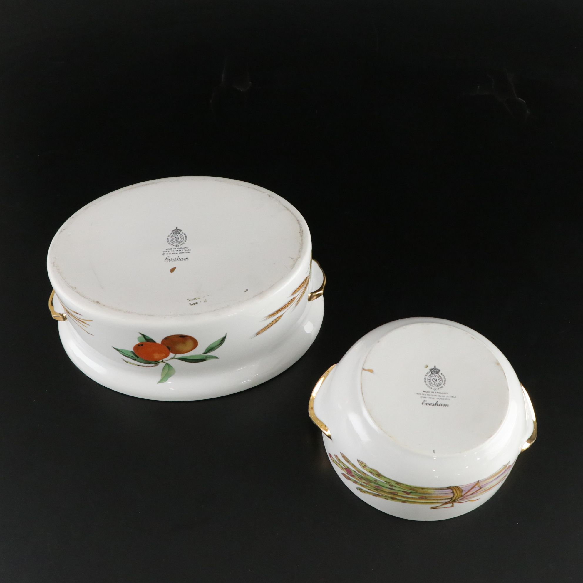 Royal Worcester "Evesham Gold" Serveware, Platters and Casserole Dishes