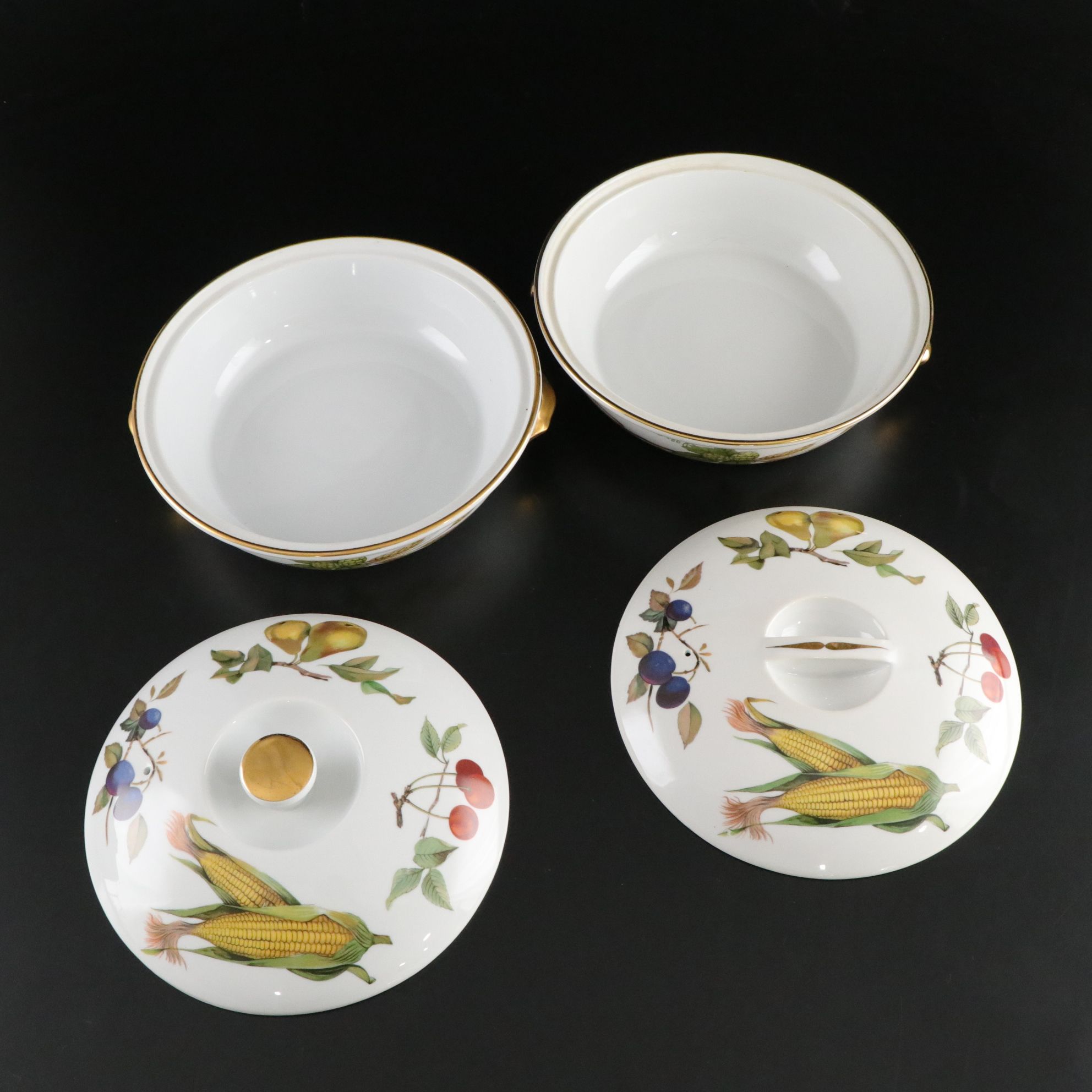 Royal Worcester "Evesham Gold" Serveware, Platters and Casserole Dishes