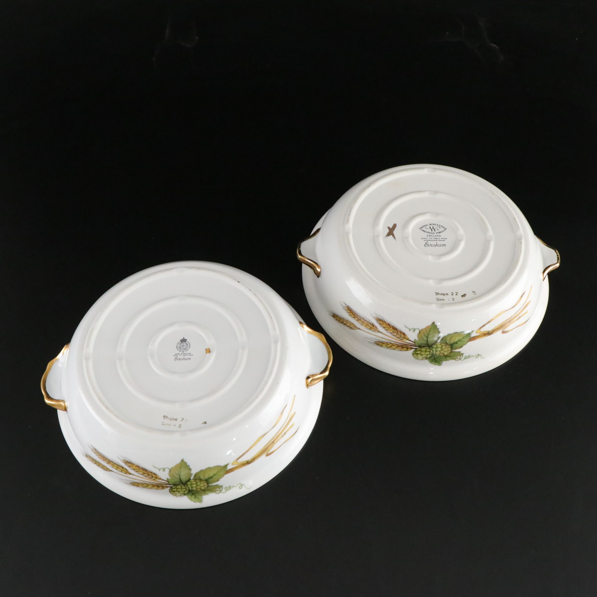 Royal Worcester "Evesham Gold" Serveware, Platters and Casserole Dishes