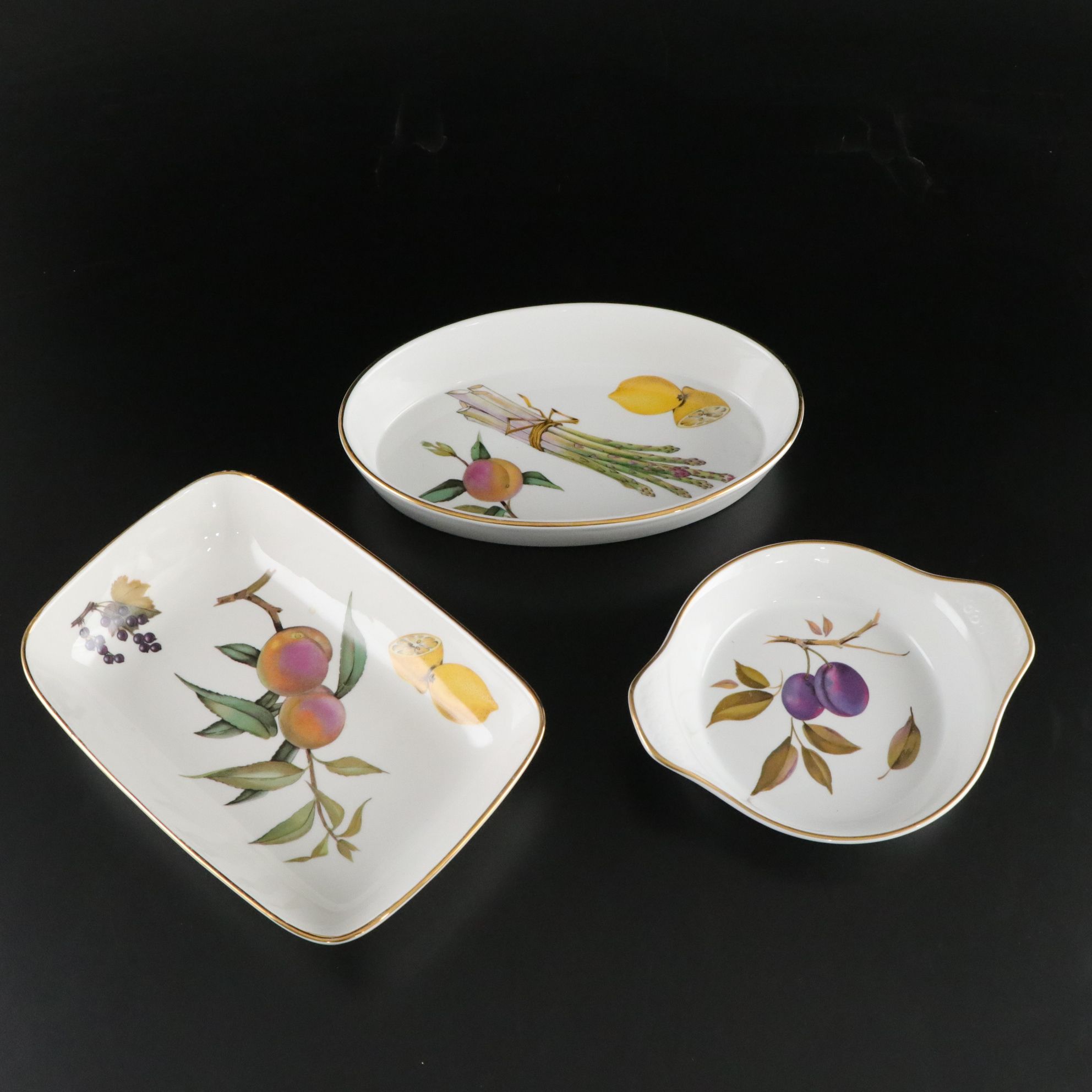 Royal Worcester "Evesham Gold" Serveware, Platters and Casserole Dishes