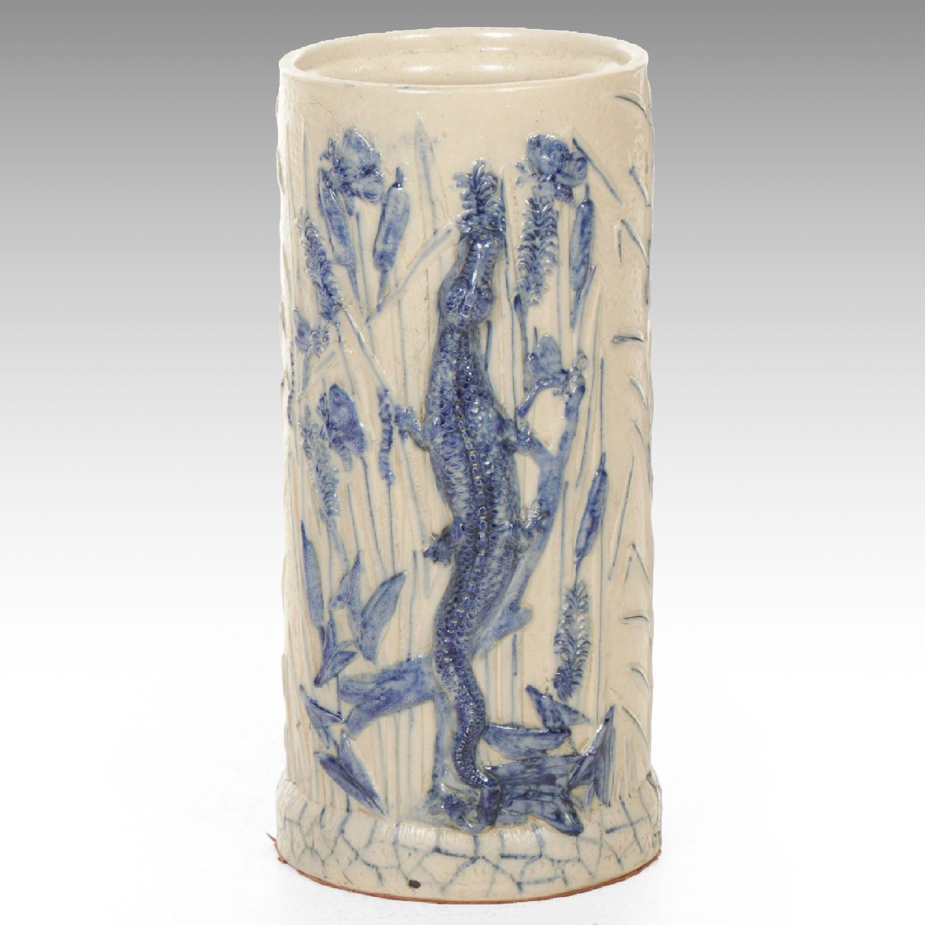 Whites Utica Stoneware "Alligator" Umbrella Stand