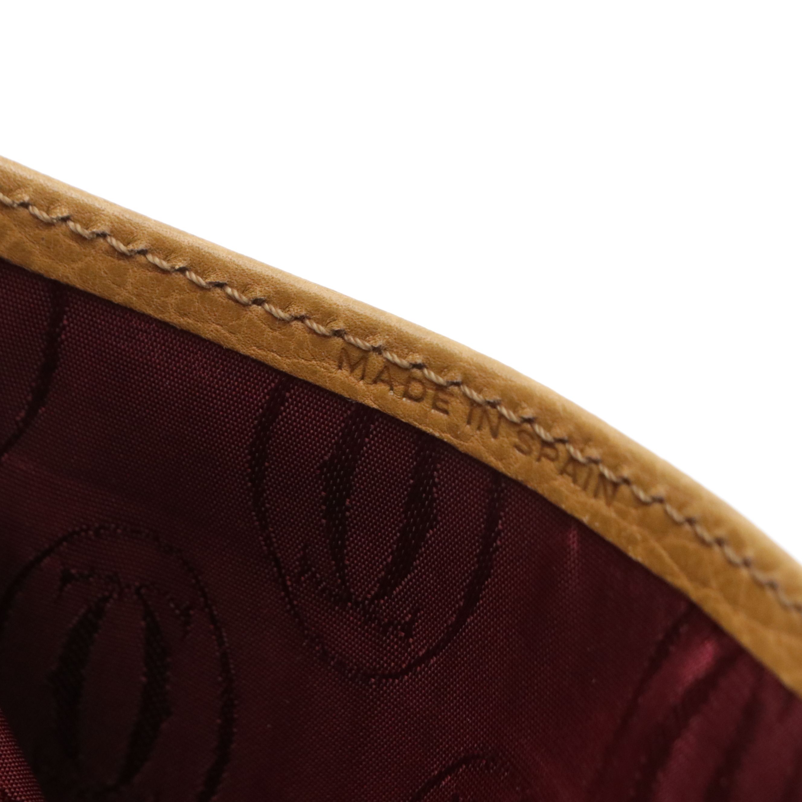 Cartier Must de Cartier Double-Flap Saddle Bag in Tan/Burgundy Leather