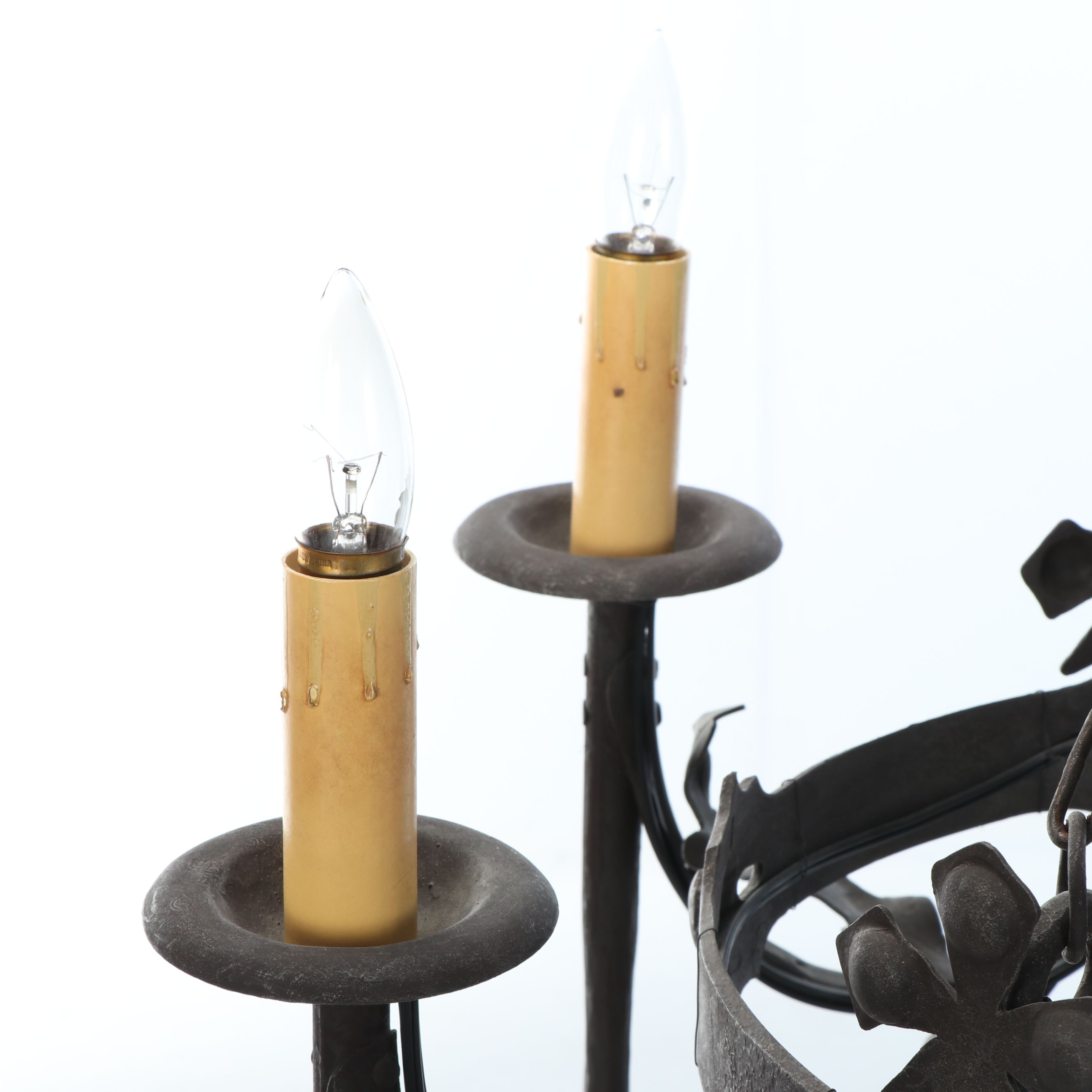 French Wrought Iron Six-Light Chandelier