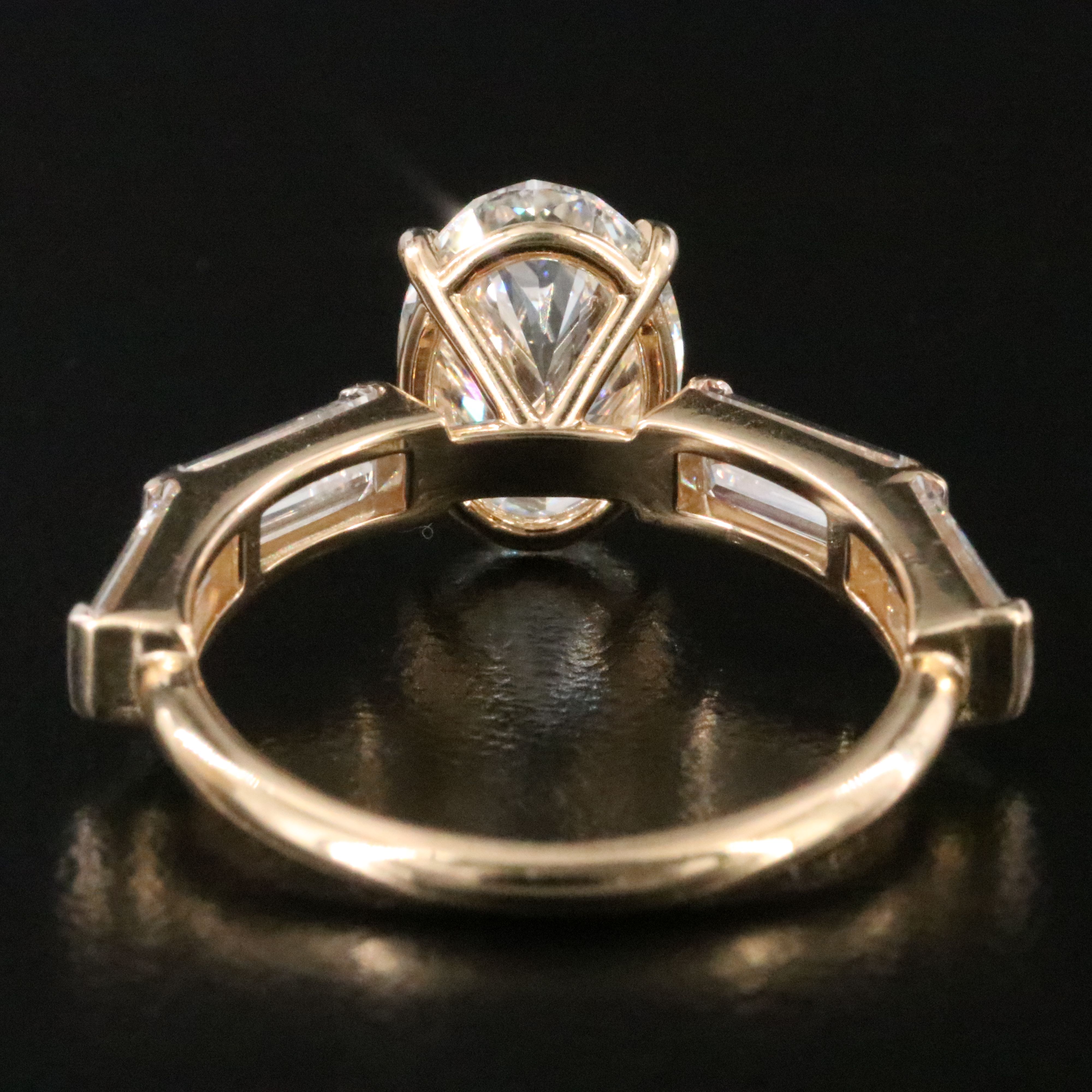 18K 3.47 CTW Lab Grown Diamond Ring with IGI Report