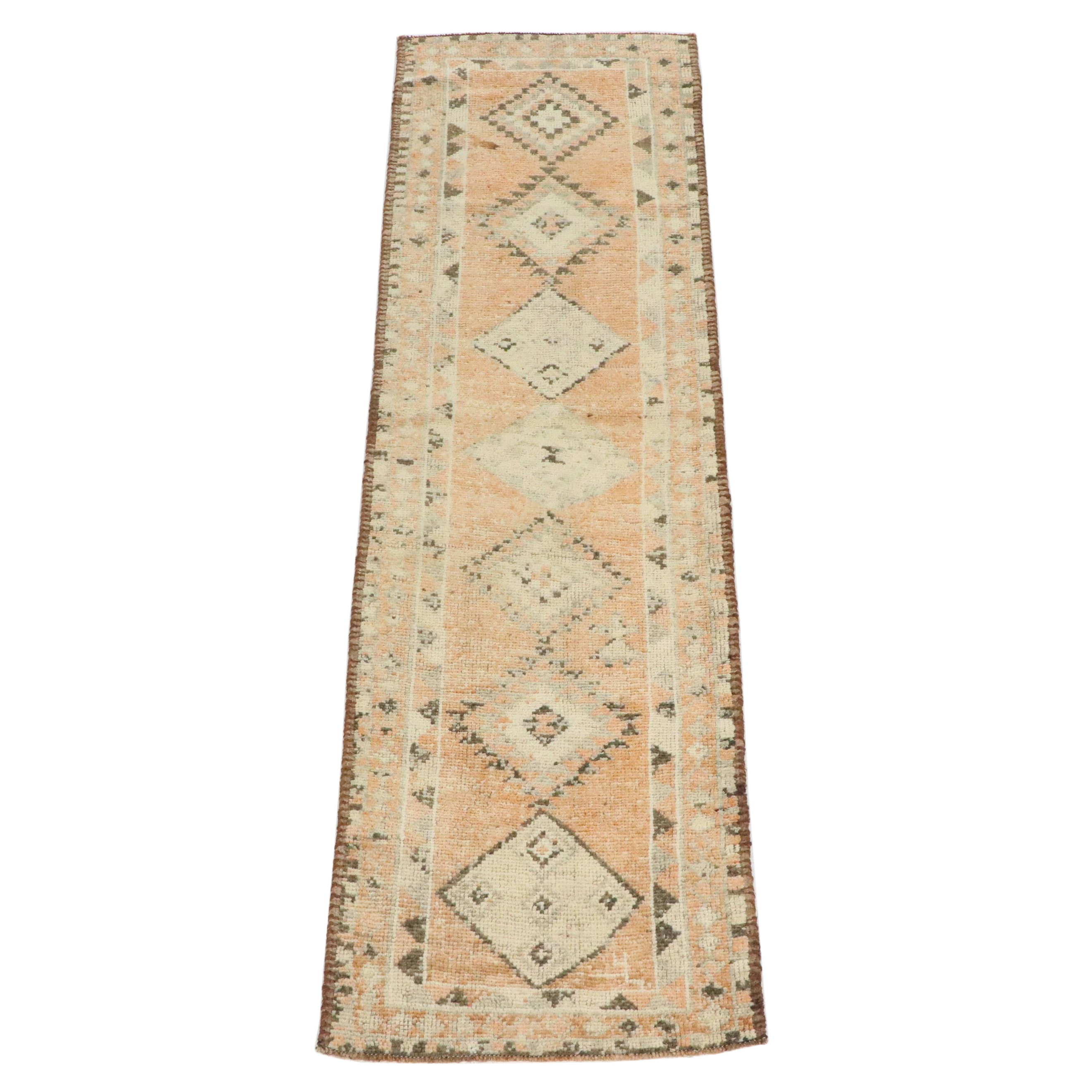 2'11 x 10'3 Hand-Knotted Turkish Oushak Carpet Runner