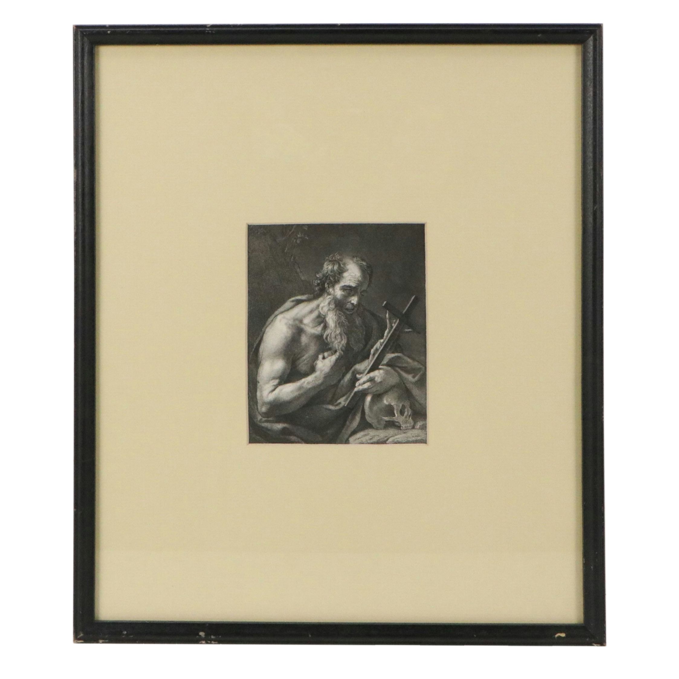 Engraving After Guido Reni "Saint Jerome," Circa Early 19th Century