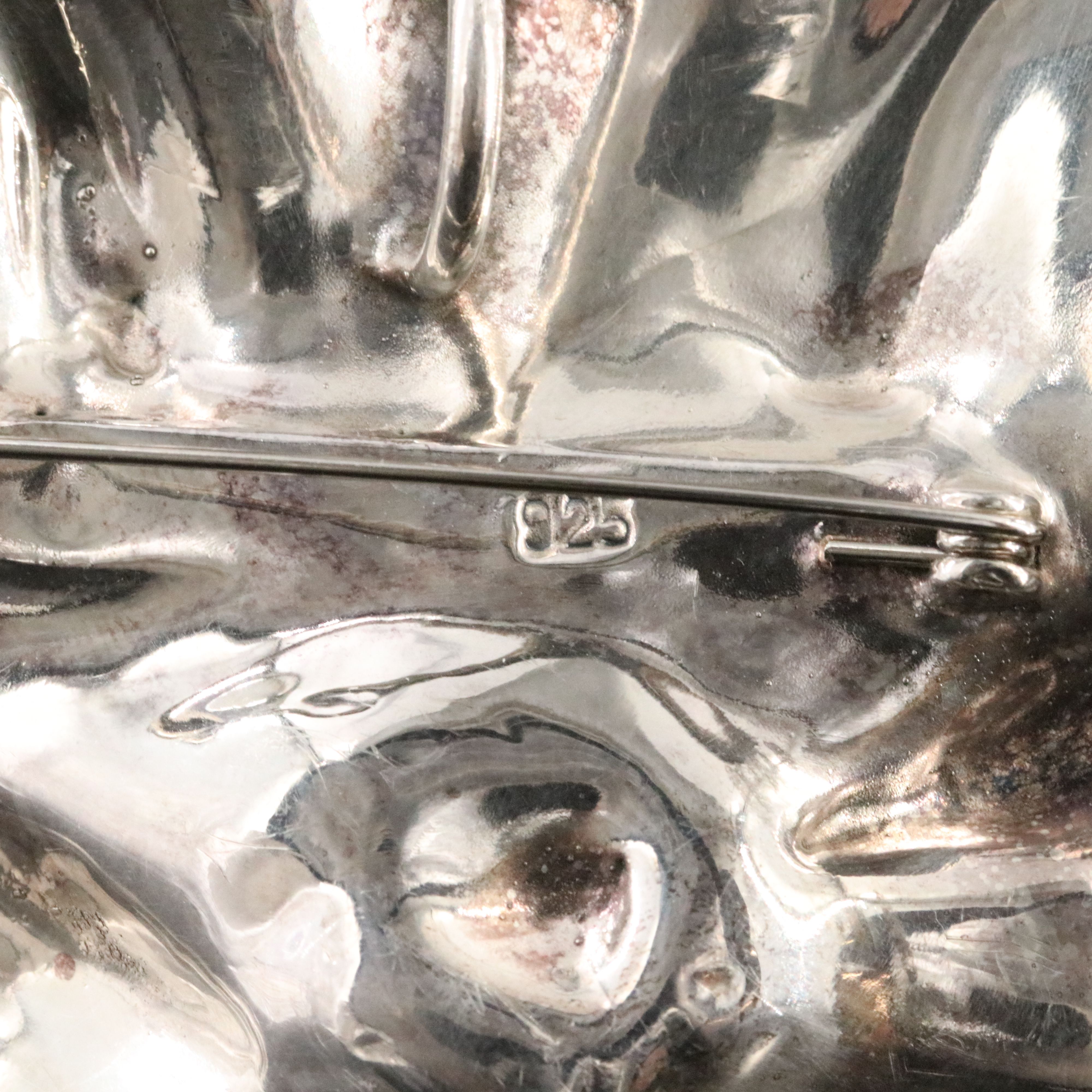 Sterling Electroformed Hibiscus Flower Converter Brooch
