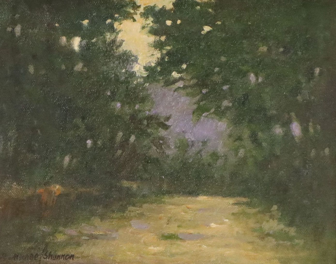 R. Michael Shannon Oil Painting of Tree-Lined Path, Late 20th/21st Century