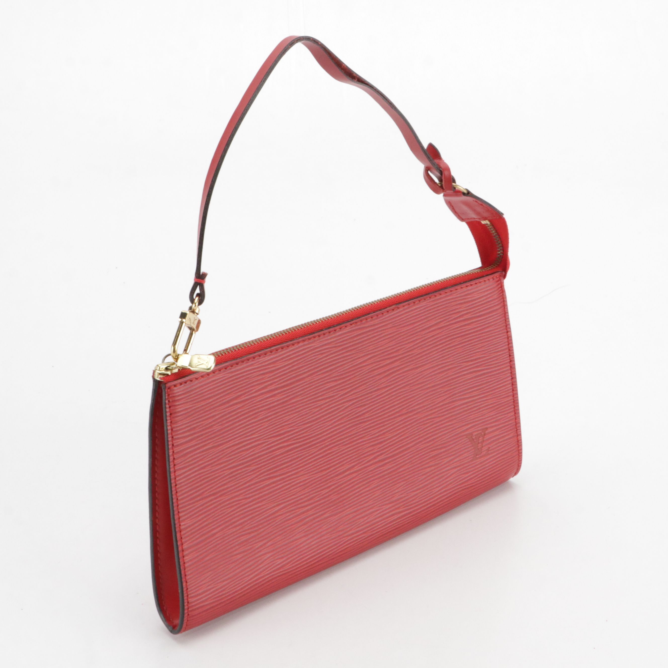 Louis Vuitton Pochette Accessoires in Red Epi and Smooth Leather