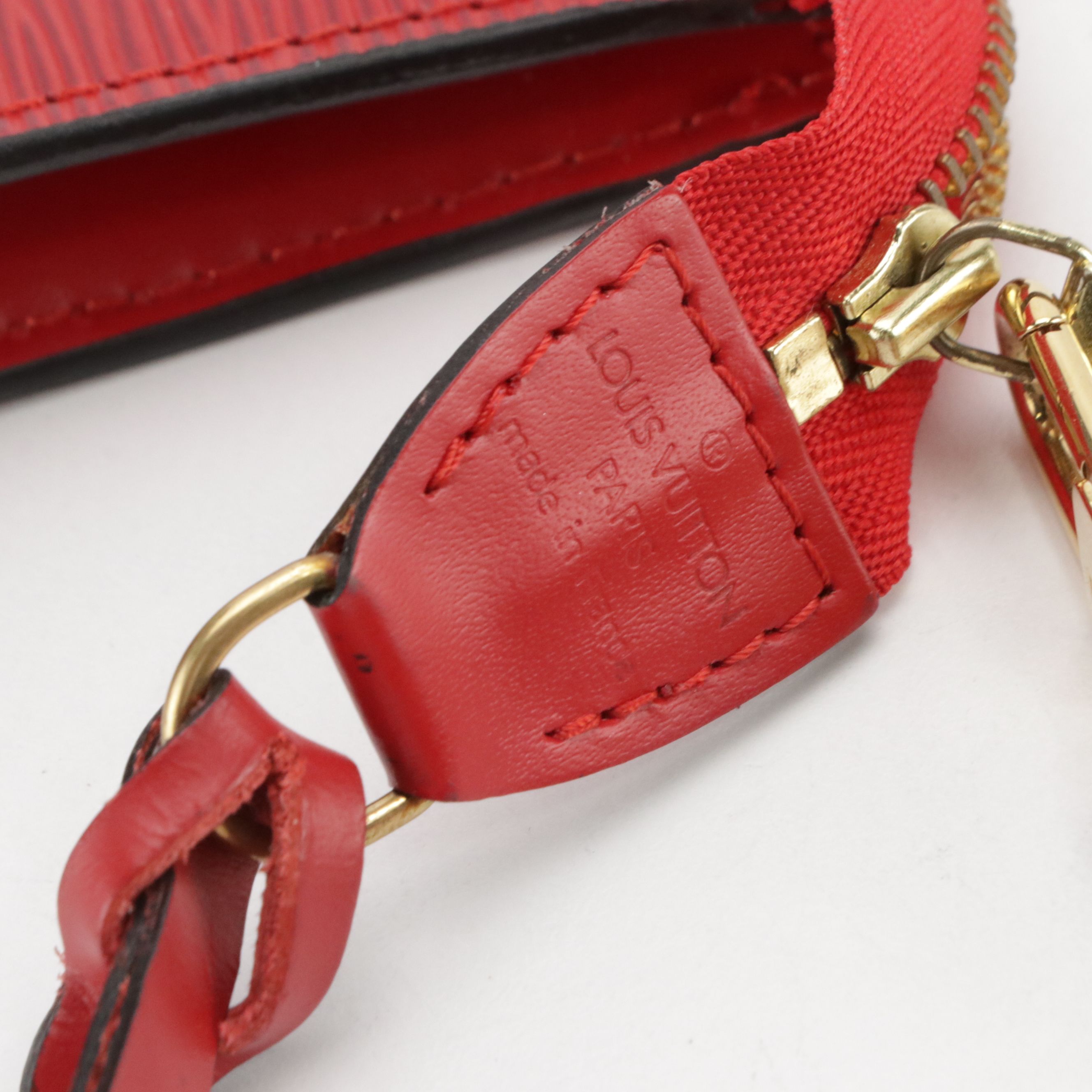 Louis Vuitton Pochette Accessoires in Red Epi and Smooth Leather