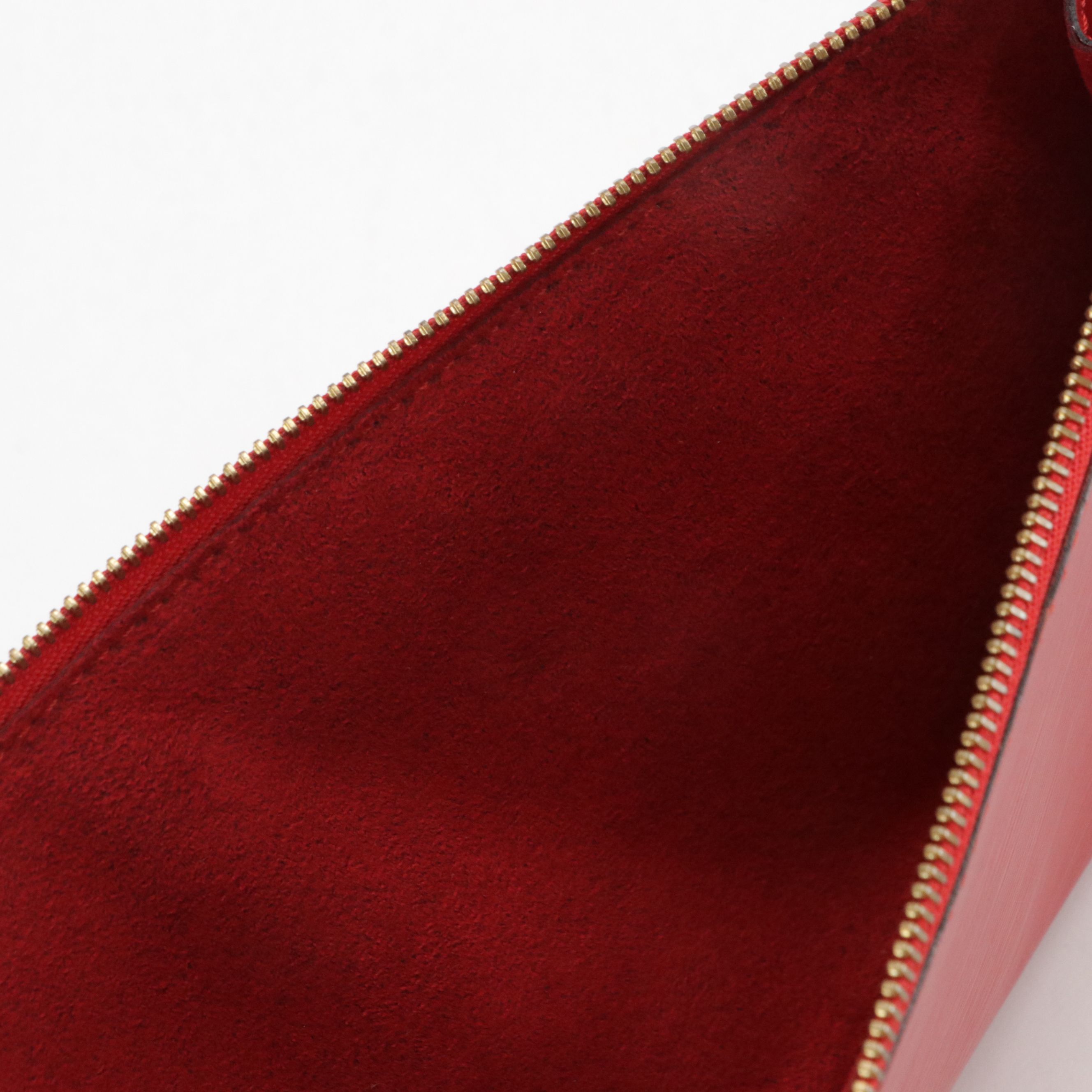 Louis Vuitton Pochette Accessoires in Red Epi and Smooth Leather