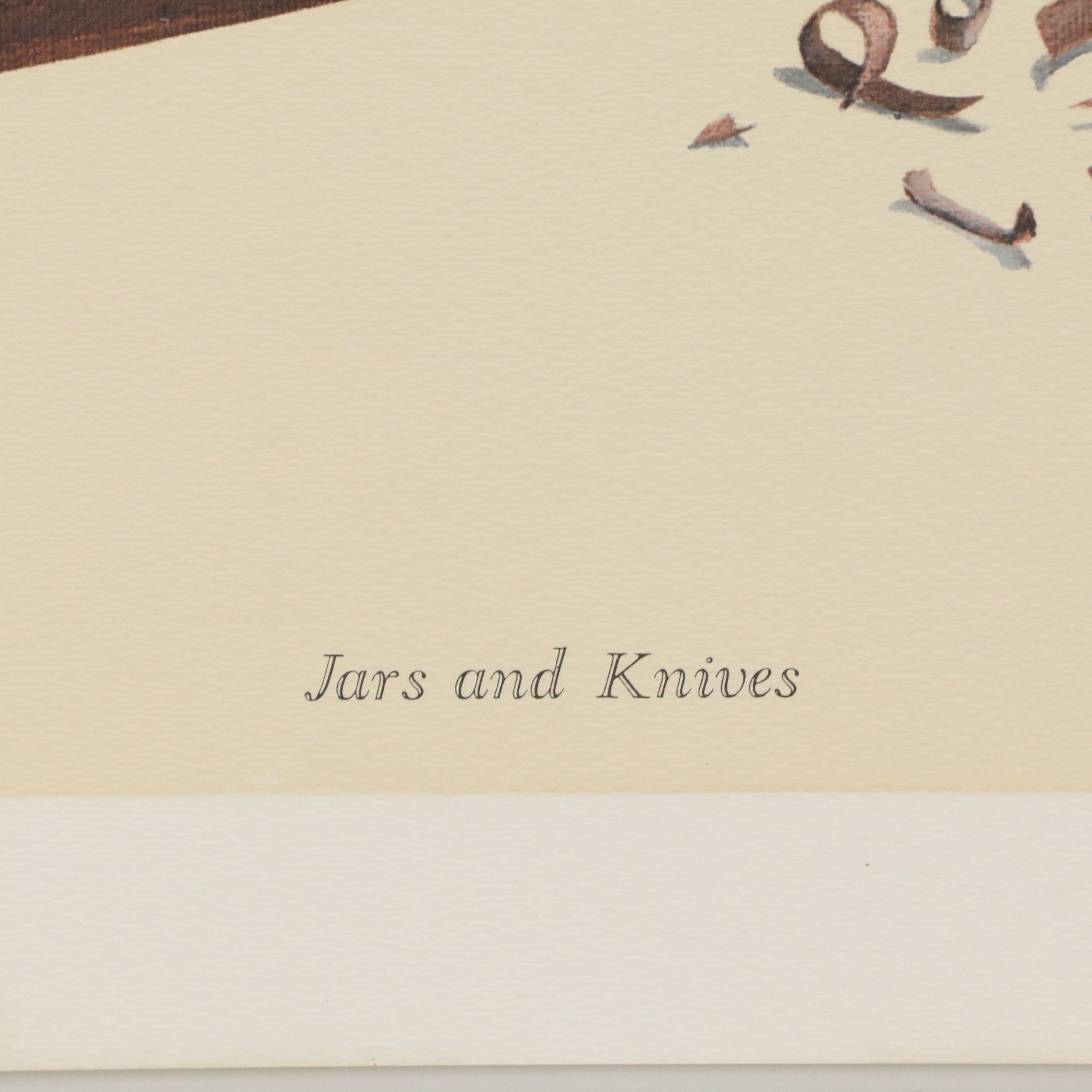 Charles Don Ensor Still Life Offset Lithographs "Jars and Knives" and "Fanfare"