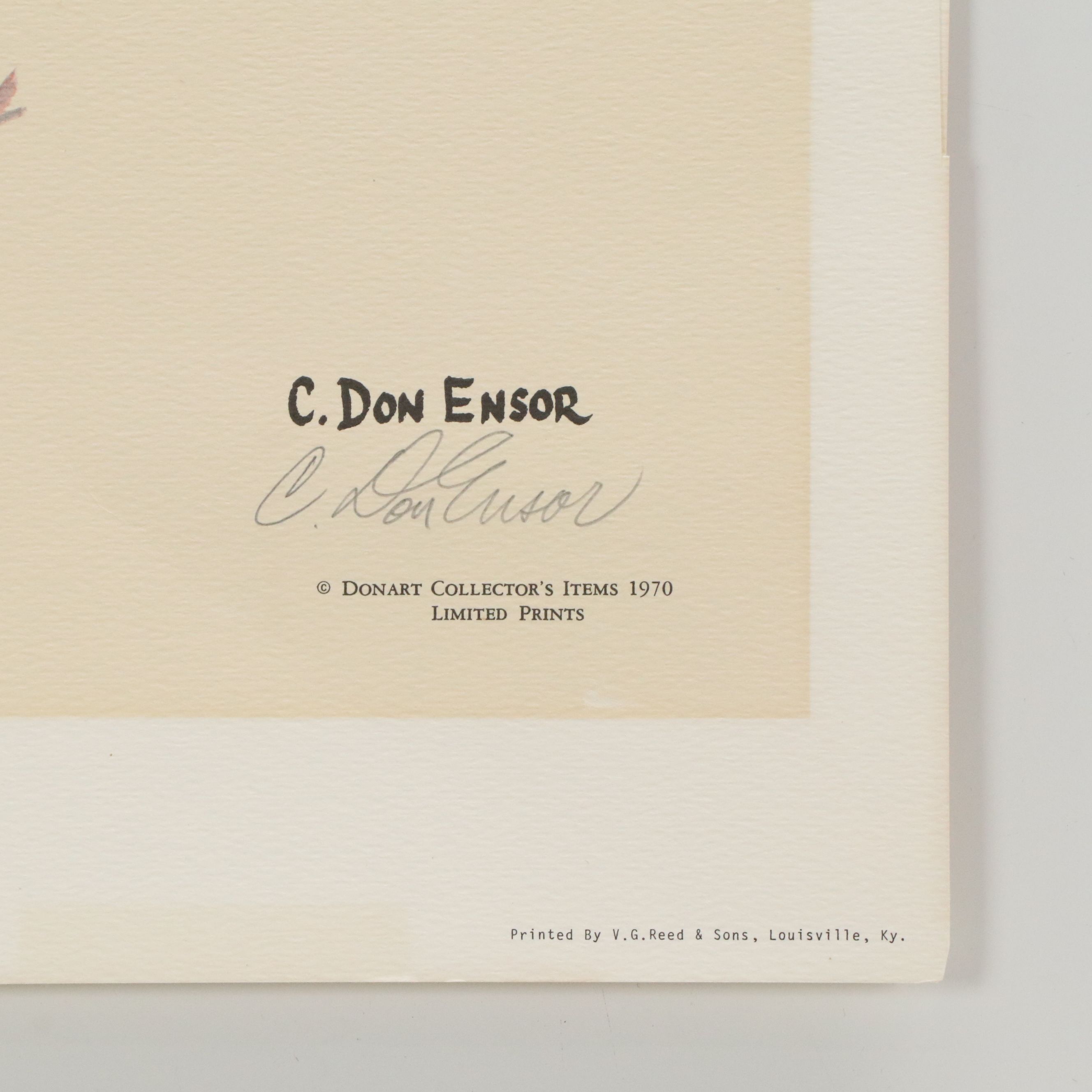 Charles Don Ensor Still Life Offset Lithographs "Jars and Knives" and "Fanfare"