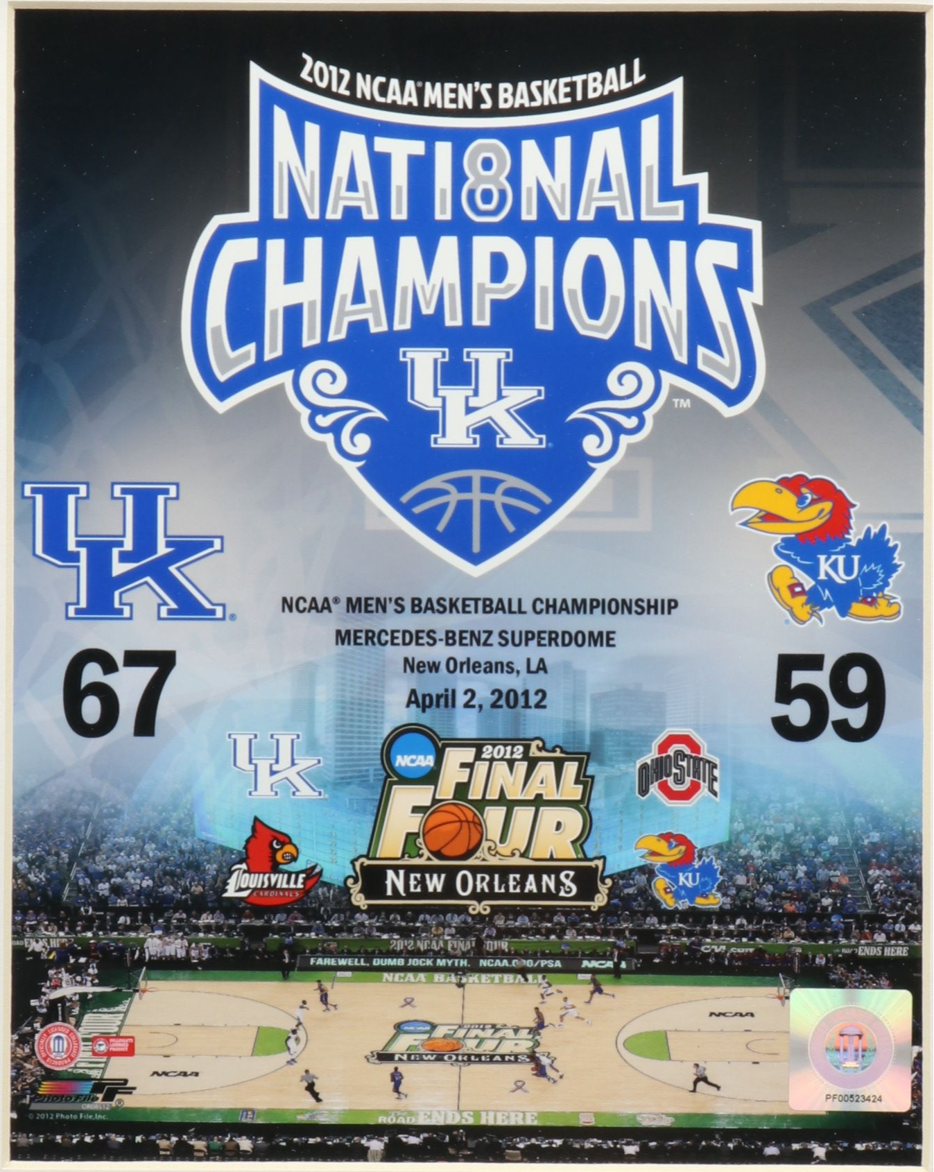 Kentucky Wildcats 2012 NCAA Basketball National Championship Memorabilia