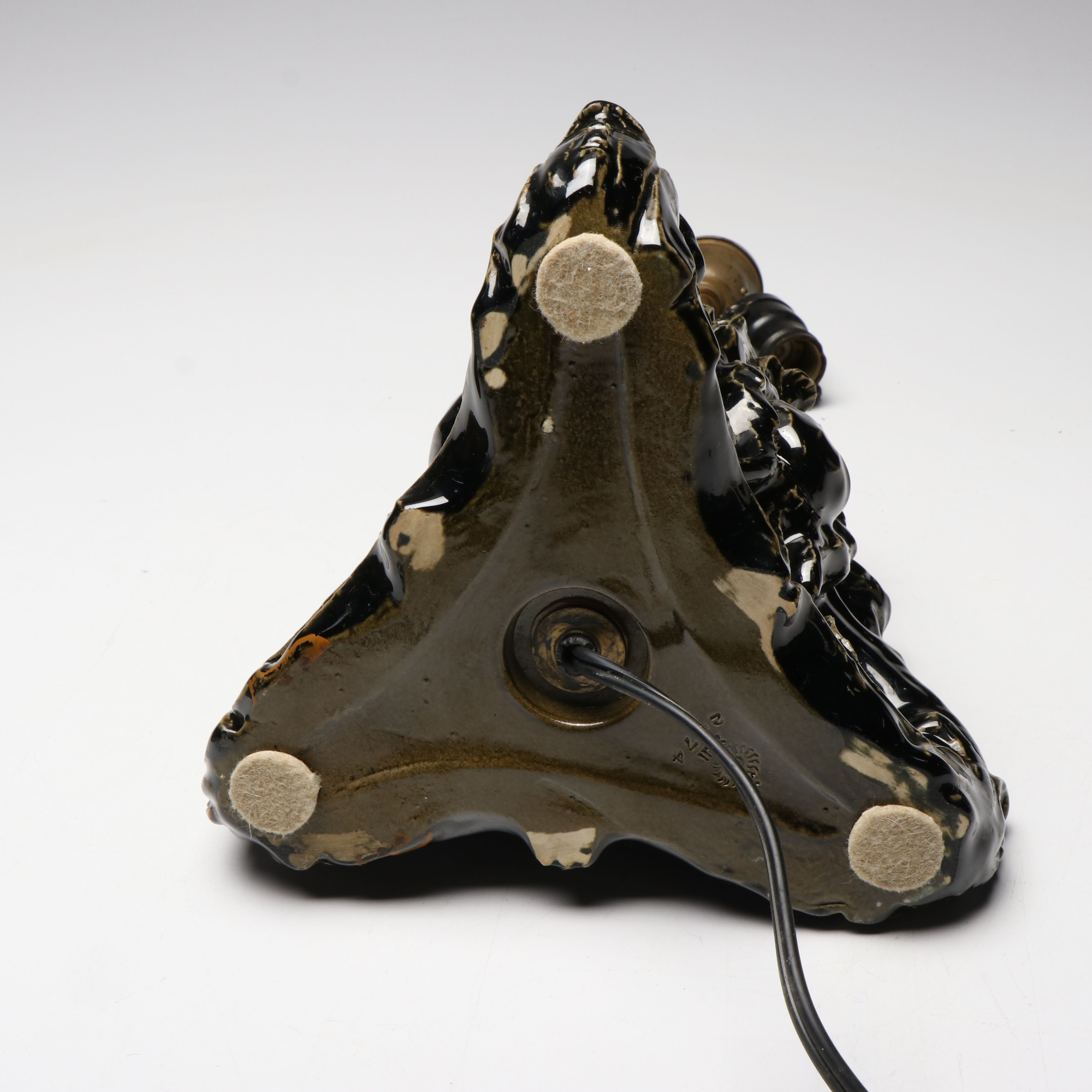 W.P. McDonald for Rookwood Pottery Lamp with Bronzed Tole Shade, 1922