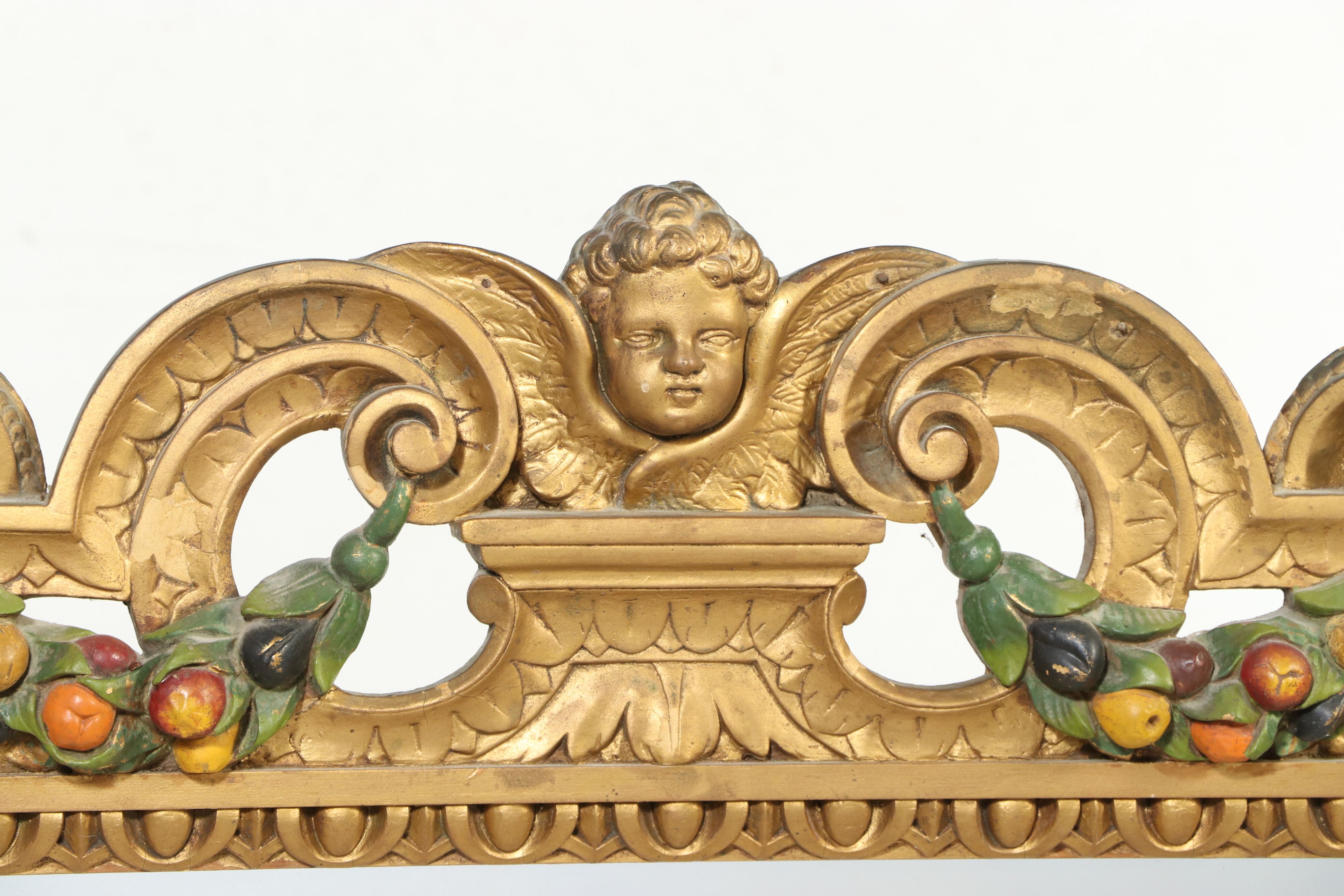 Italian Baroque Style Giltwood Cherub Mirror, Mid to Late 20th Century