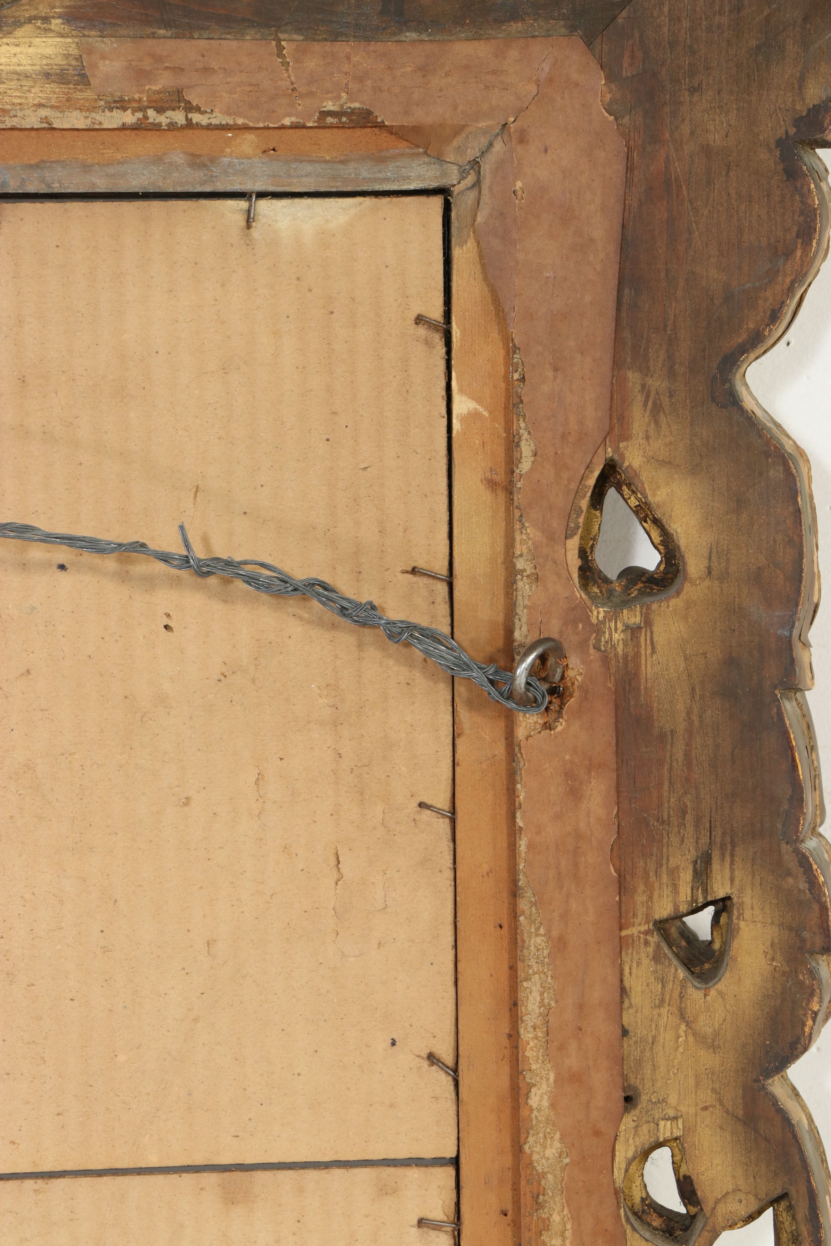 Italian Baroque Style Giltwood Cherub Mirror, Mid to Late 20th Century