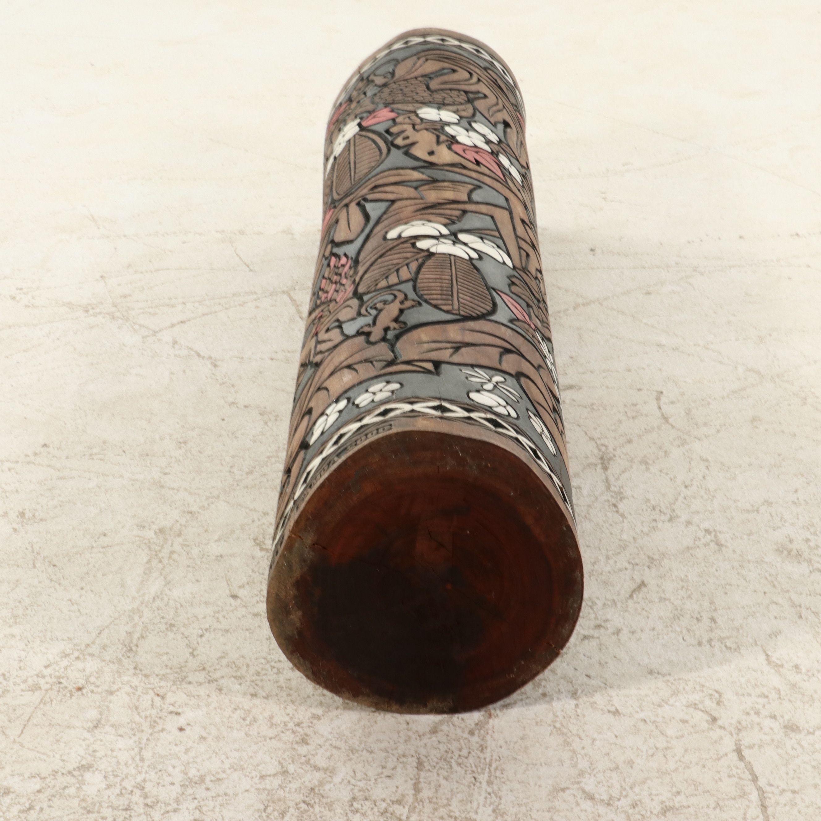 Leulumoega Fou School of Fine Arts Polychrome Carved Wood Pillar, 2000