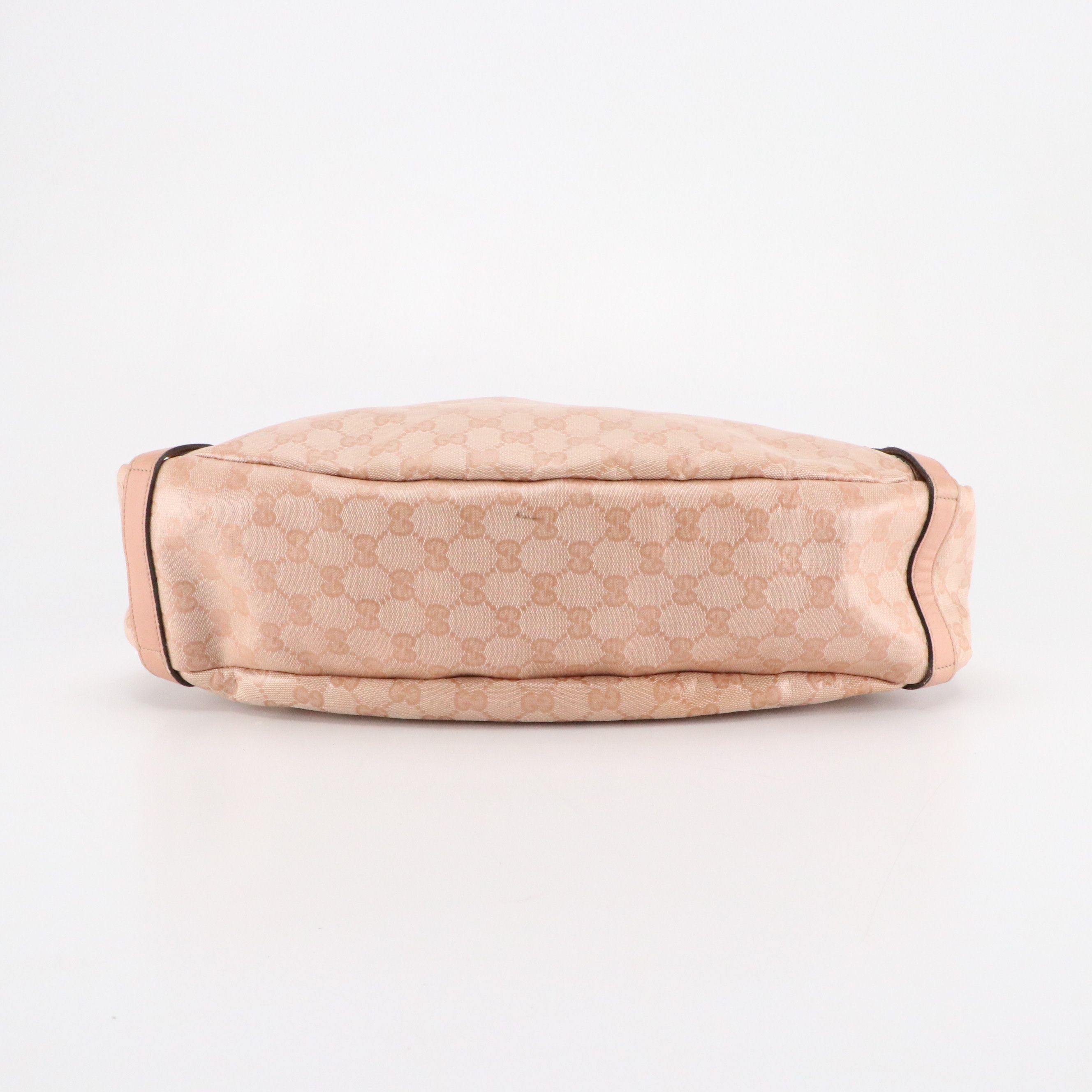 Gucci Medium Abbey Tote Bag in Light Pink GG Crystal Canvas and Leather