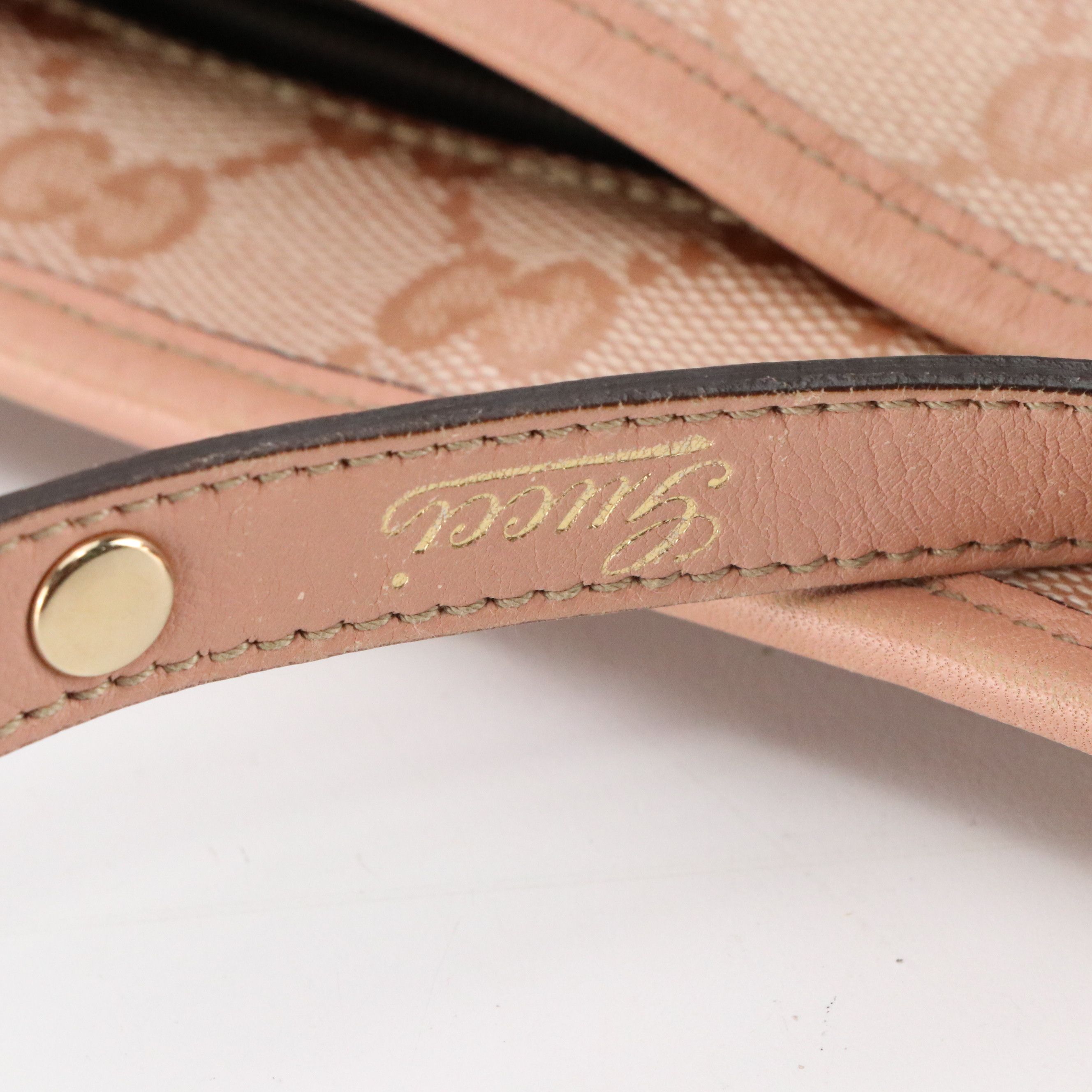 Gucci Medium Abbey Tote Bag in Light Pink GG Crystal Canvas and Leather