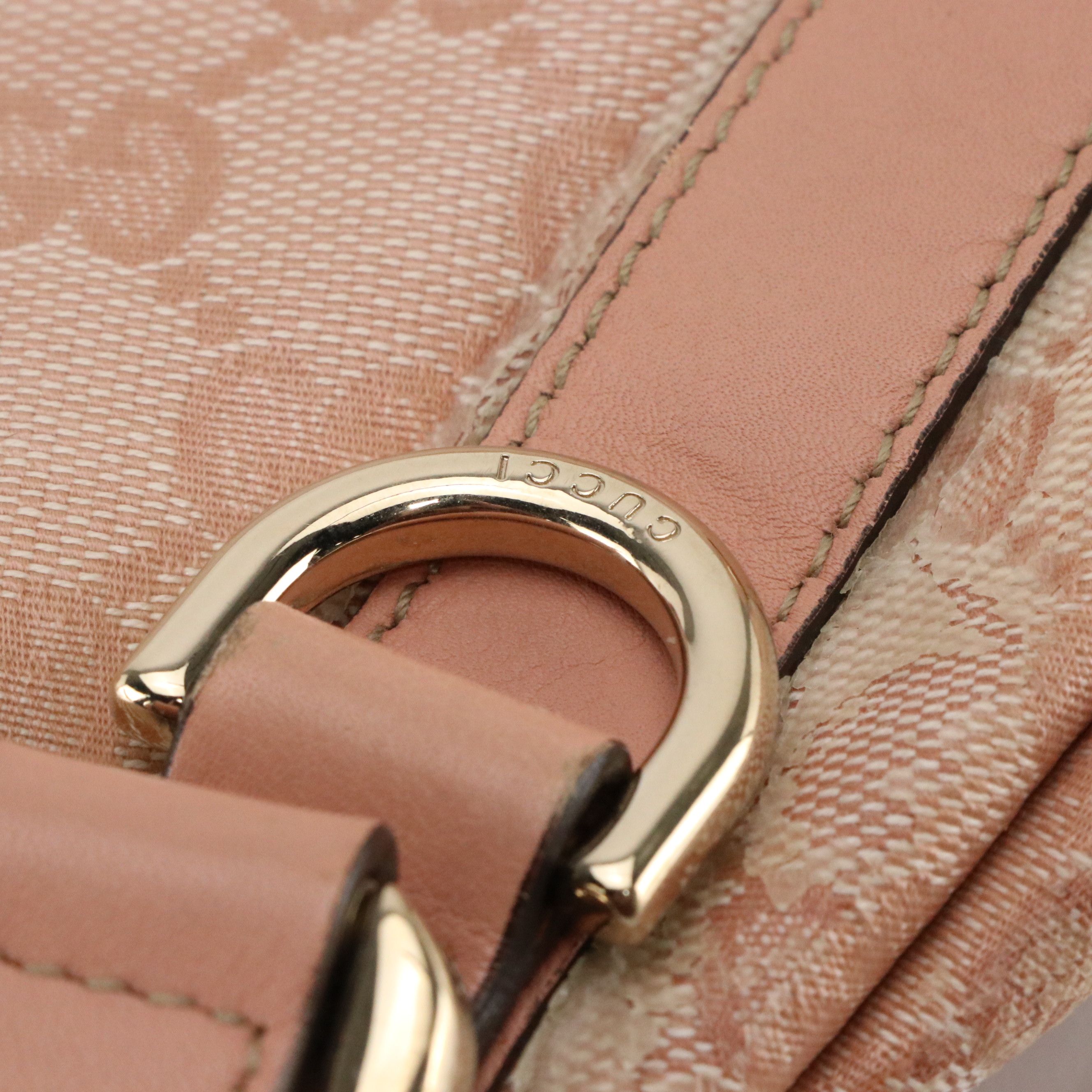 Gucci Medium Abbey Tote Bag in Light Pink GG Crystal Canvas and Leather