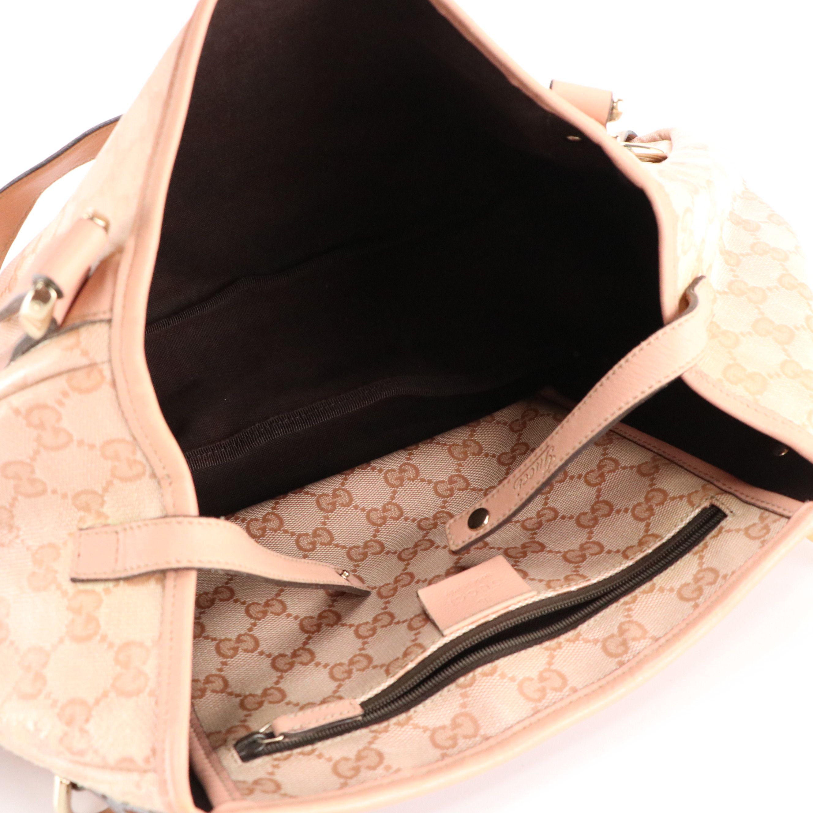 Gucci Medium Abbey Tote Bag in Light Pink GG Crystal Canvas and Leather