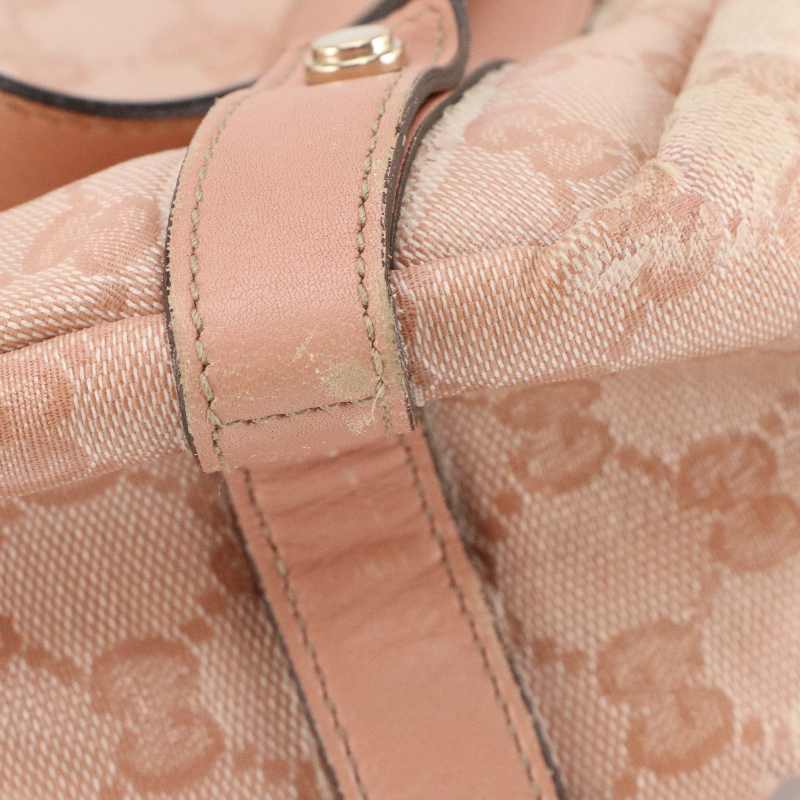 Gucci Medium Abbey Tote Bag in Light Pink GG Crystal Canvas and Leather