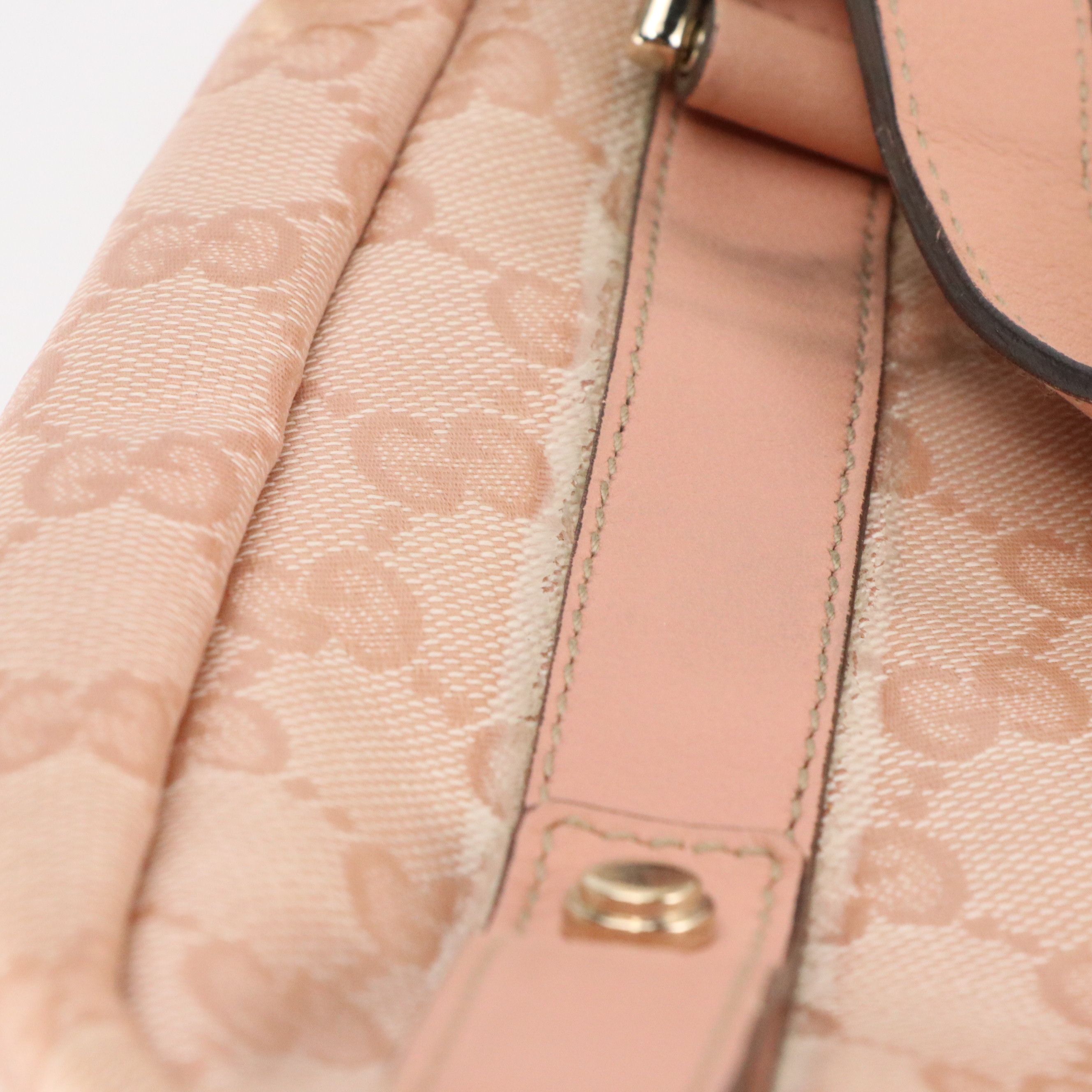 Gucci Medium Abbey Tote Bag in Light Pink GG Crystal Canvas and Leather