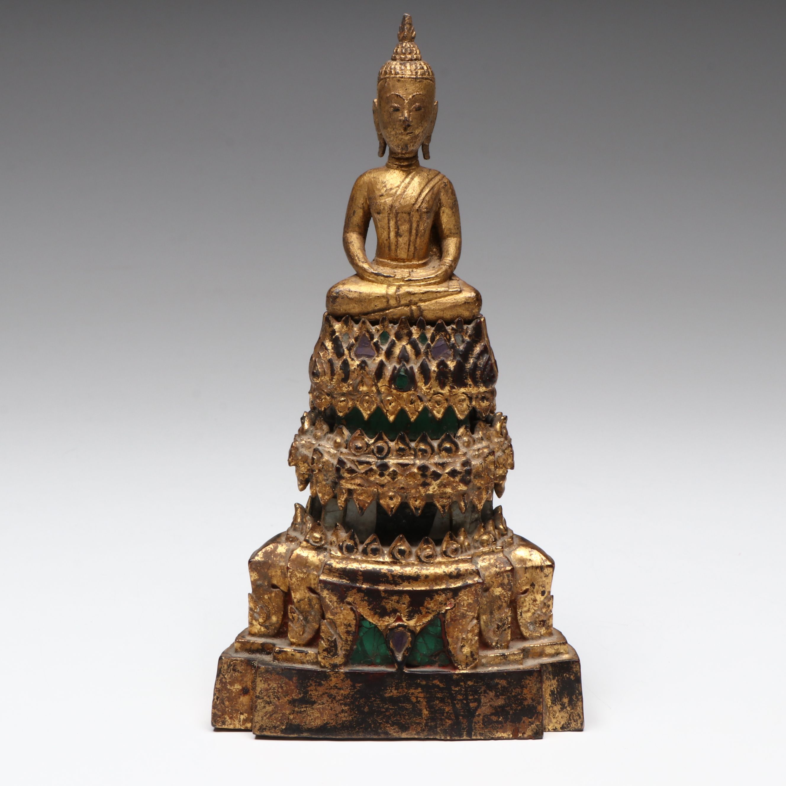 Thai Gilt Wood Seated Buddha, Late 19th Century
