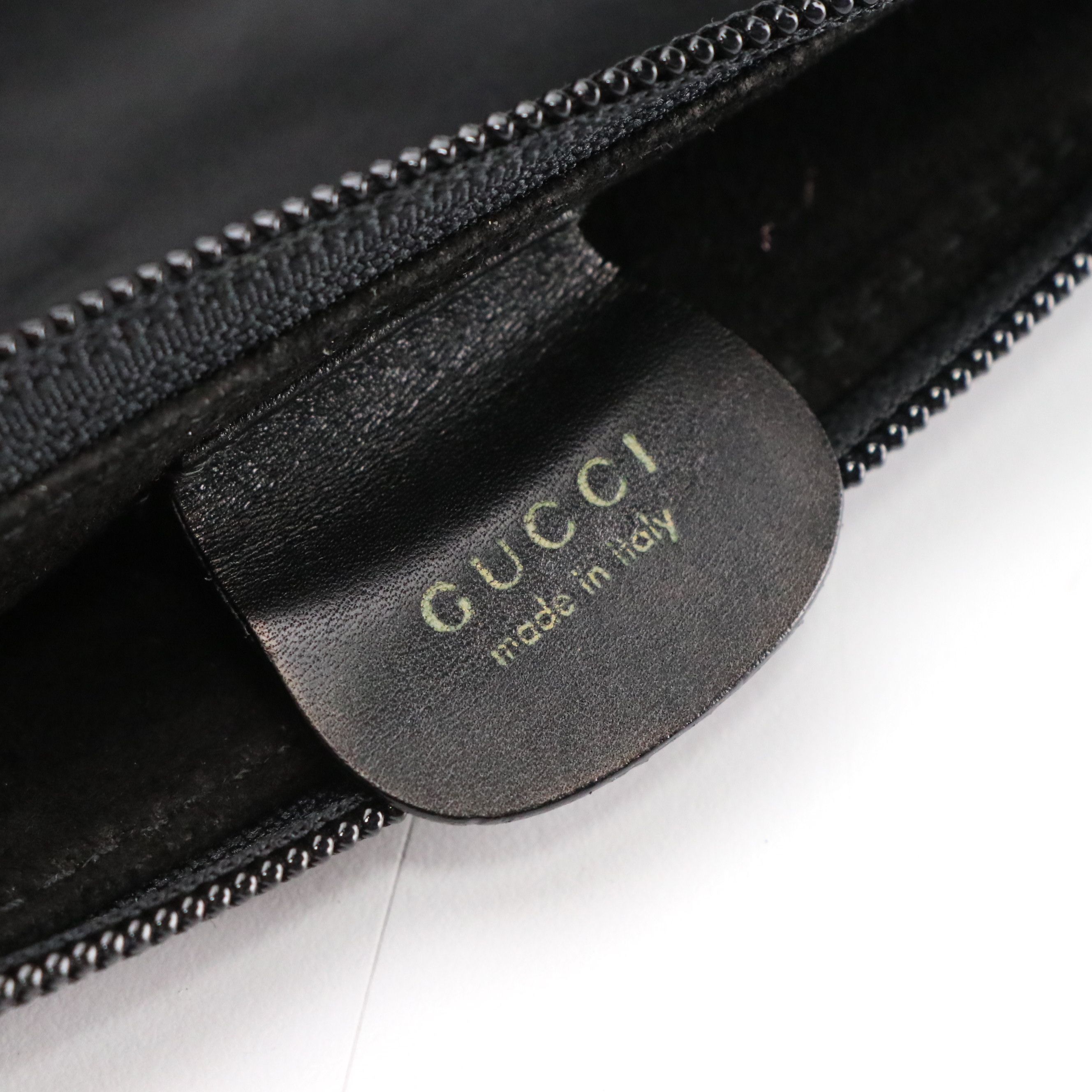 Gucci Bamboo Handle Hobo Tote Bag and Zip Pouch in Black Leather
