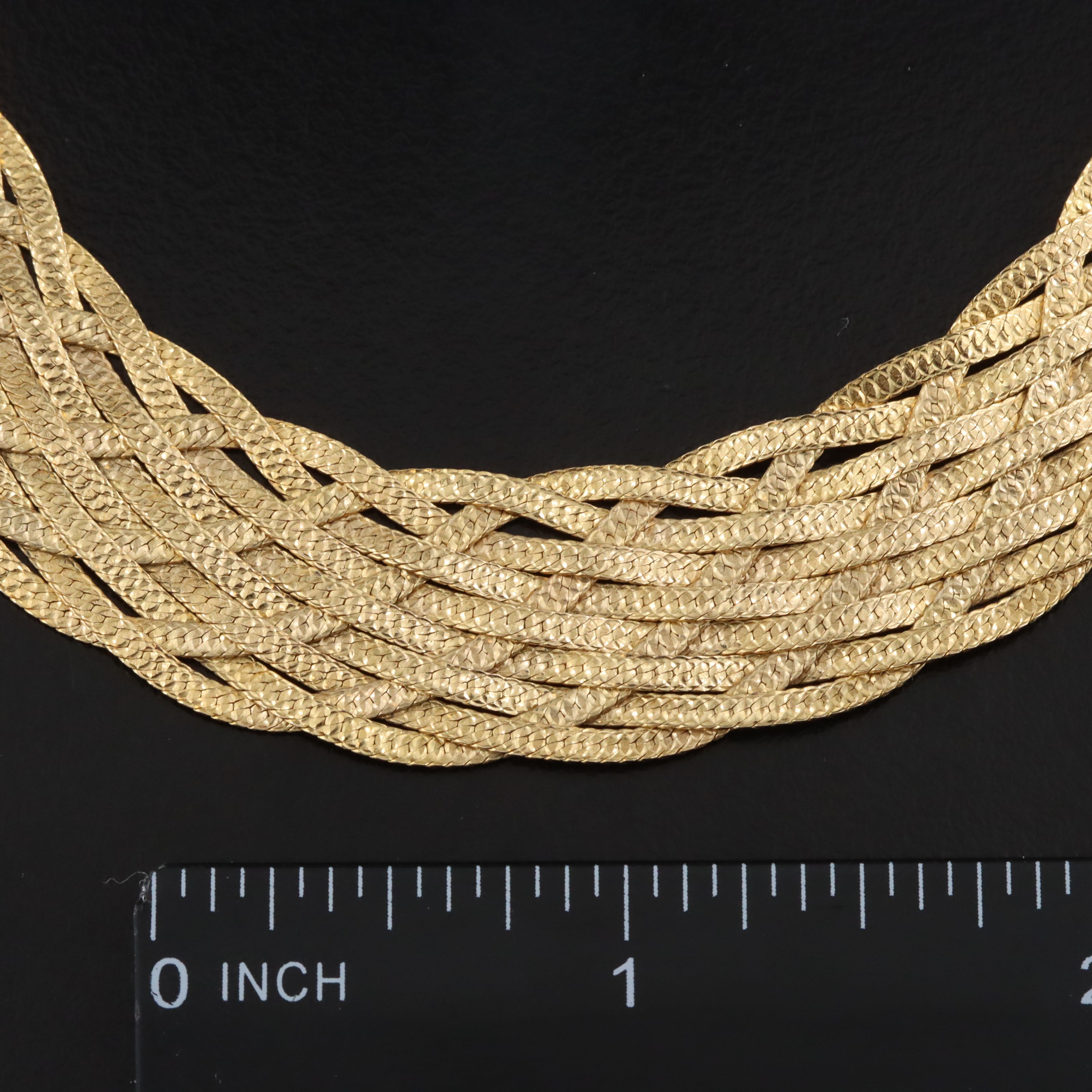 14K Braided Herringbone Chain Necklace