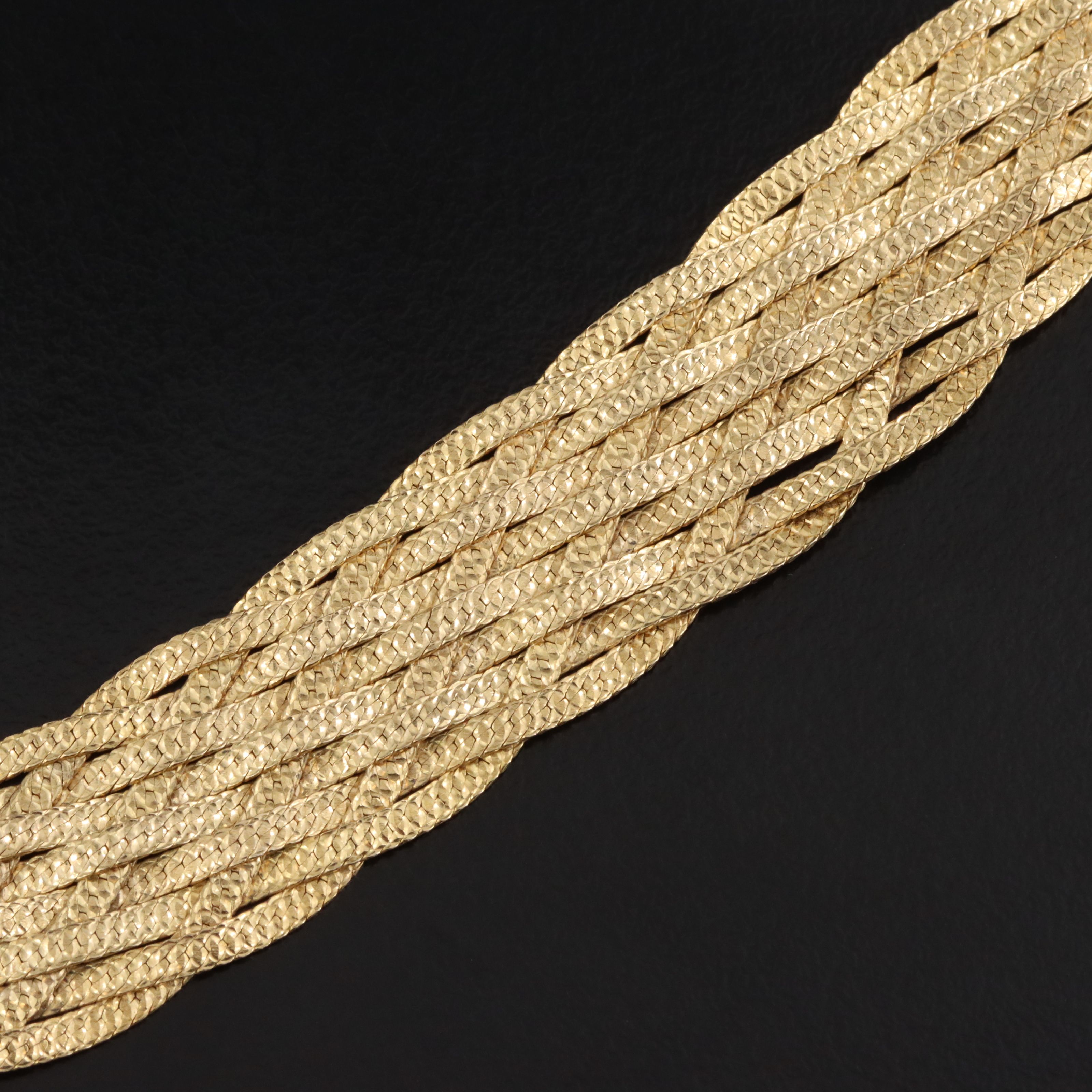 14K Braided Herringbone Chain Necklace