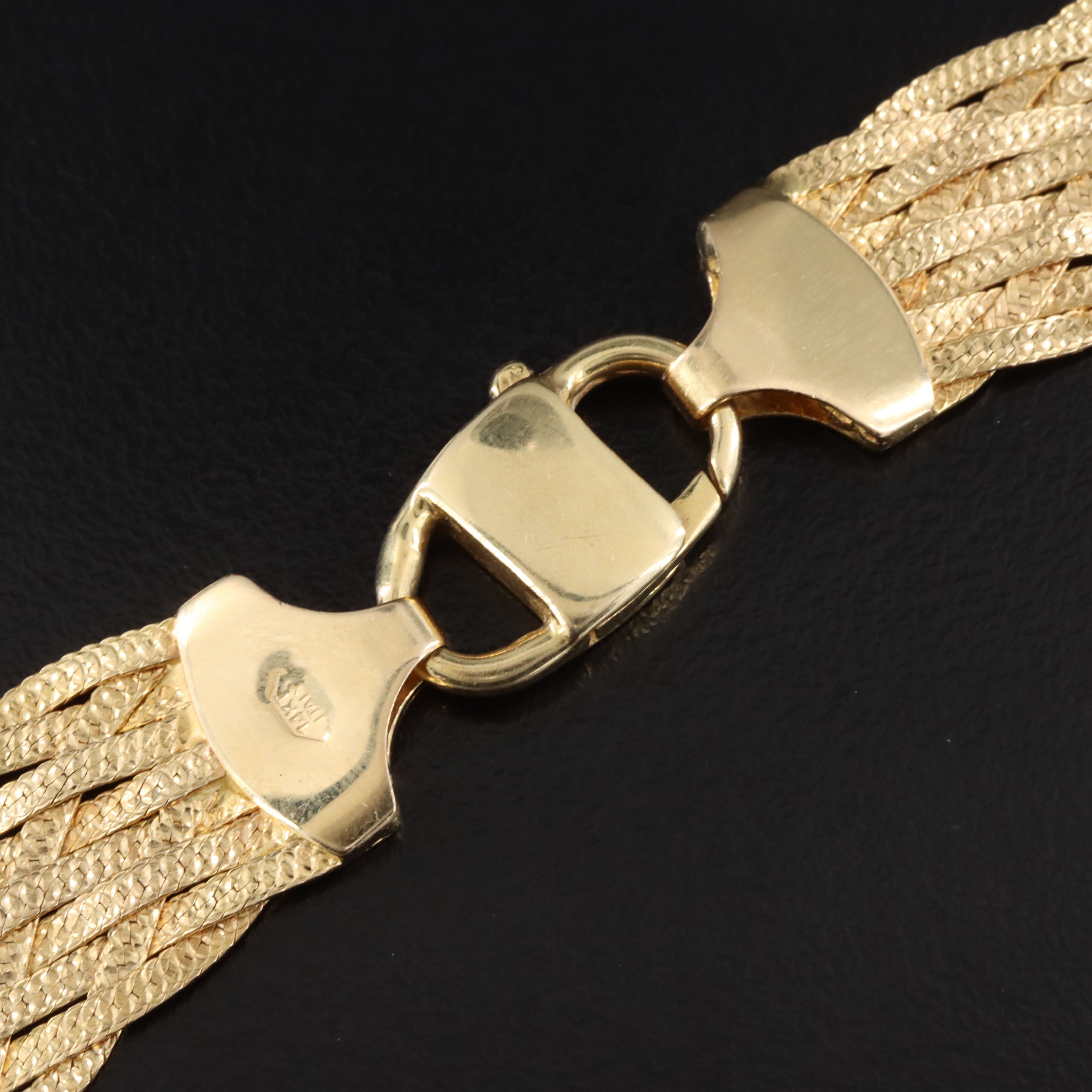 14K Braided Herringbone Chain Necklace