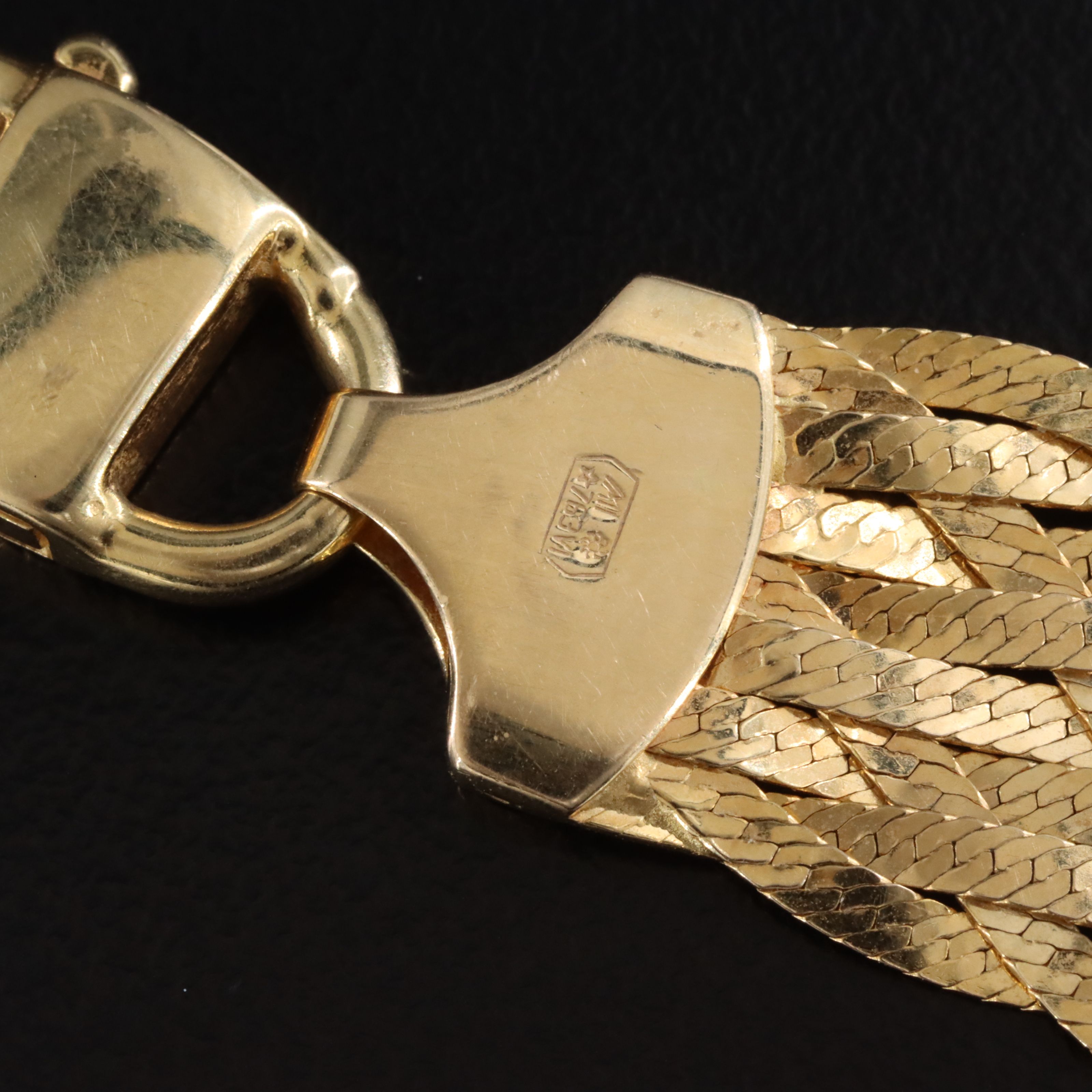 14K Braided Herringbone Chain Necklace