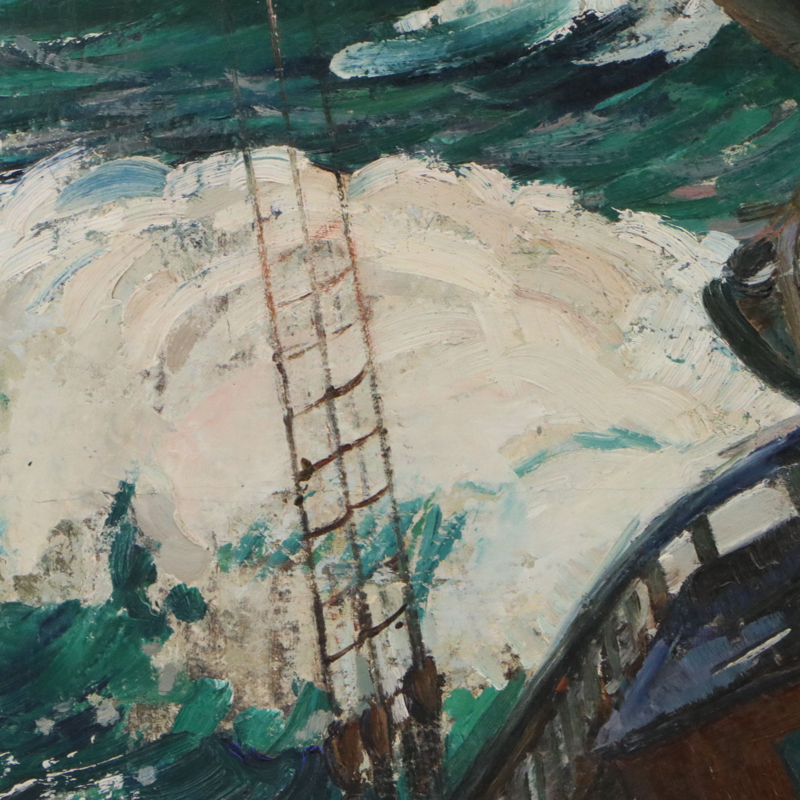 Arthur Covey Oil Painting "Life on a Ship," 1915