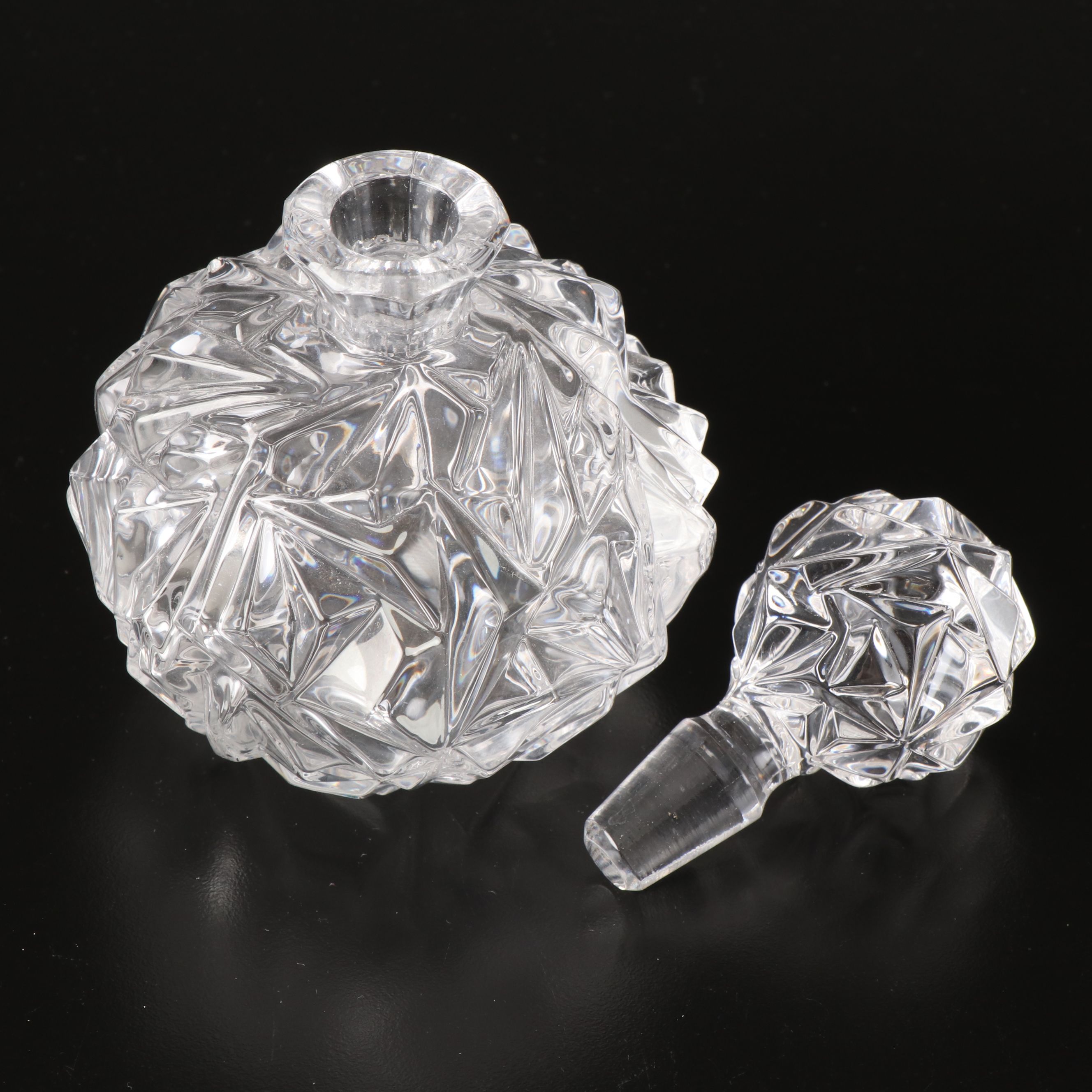 Tiffany & Co. "Rock Cut" Crystal Perfume Bottle and Stopper