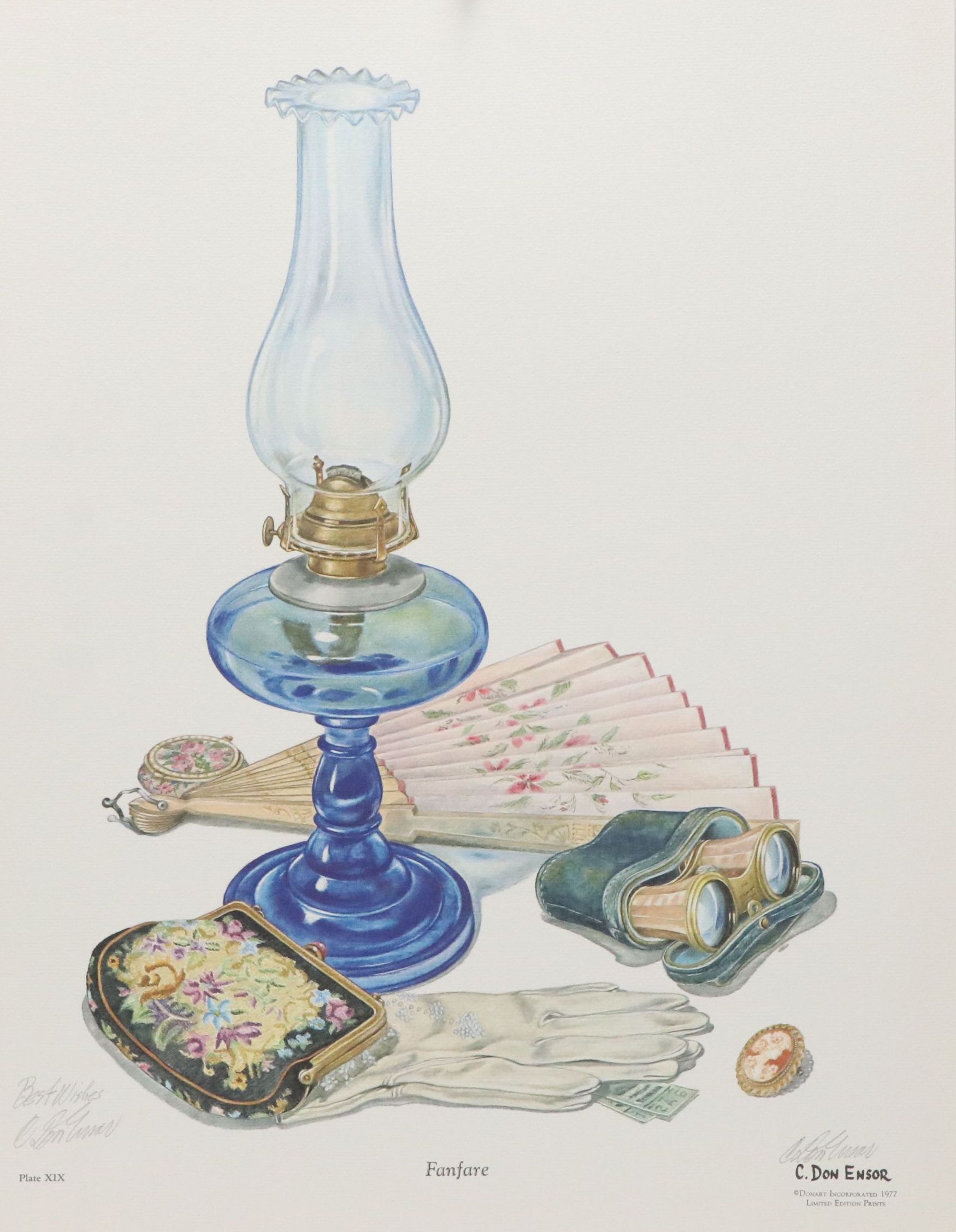 Charles Don Ensor Still Life Offset Lithographs "Jars and Knives" and "Fanfare"