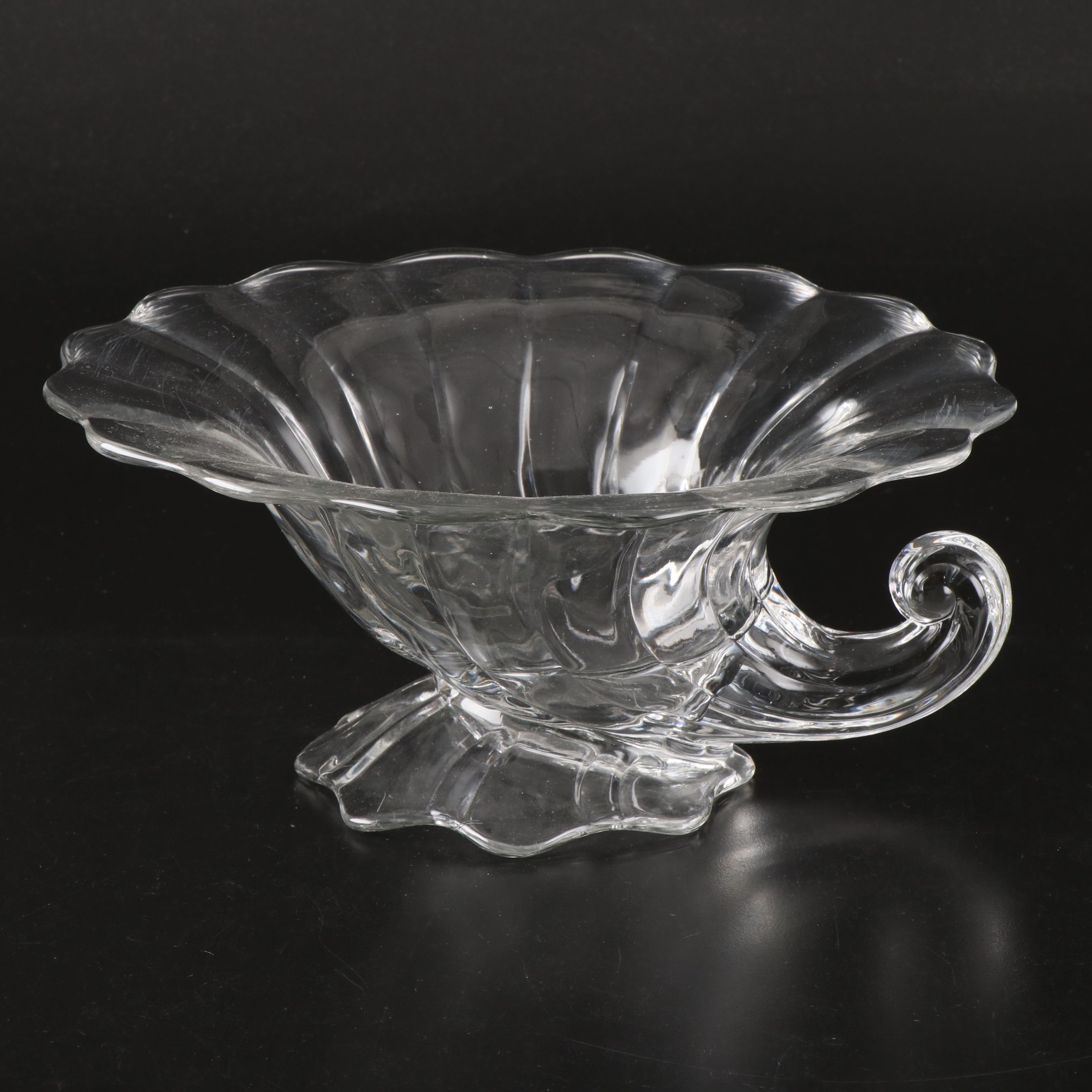 Heisey "Warwick Clear" Glass Centerpiece with Other Cornucopia Vases