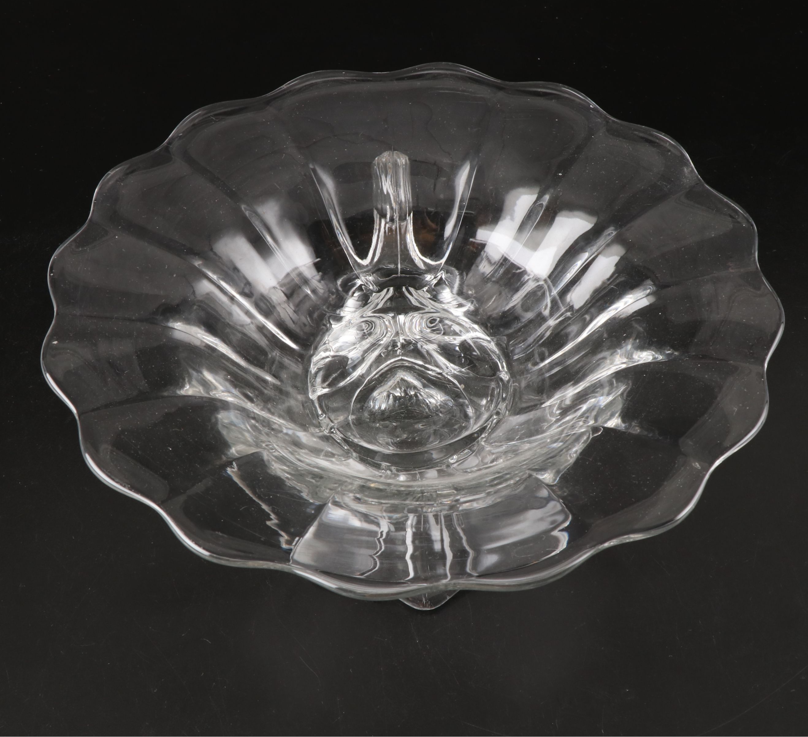 Heisey "Warwick Clear" Glass Centerpiece with Other Cornucopia Vases