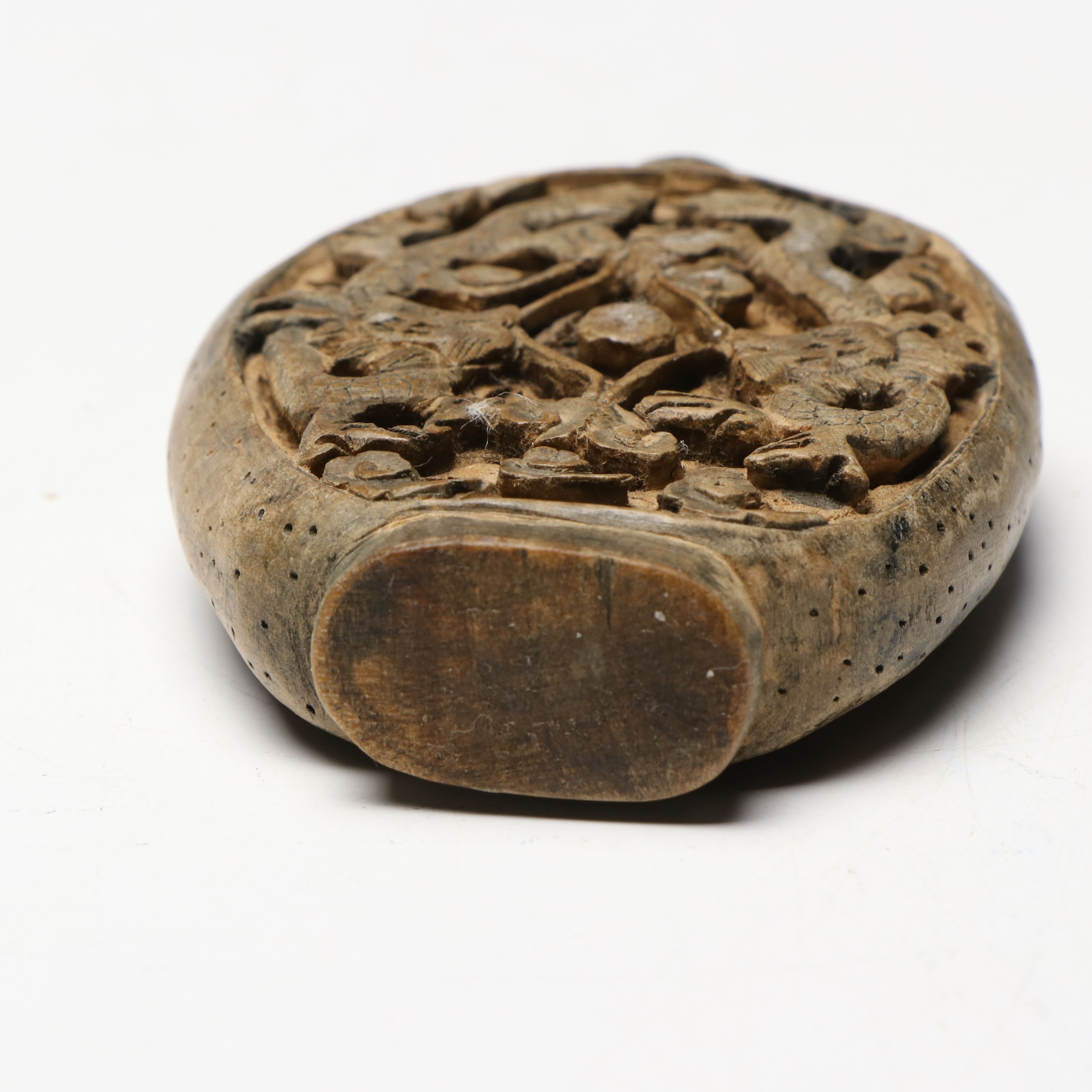 Japanese Hand-Painted Porcelain Jar with East Asian Wood and Glass Snuff Bottles