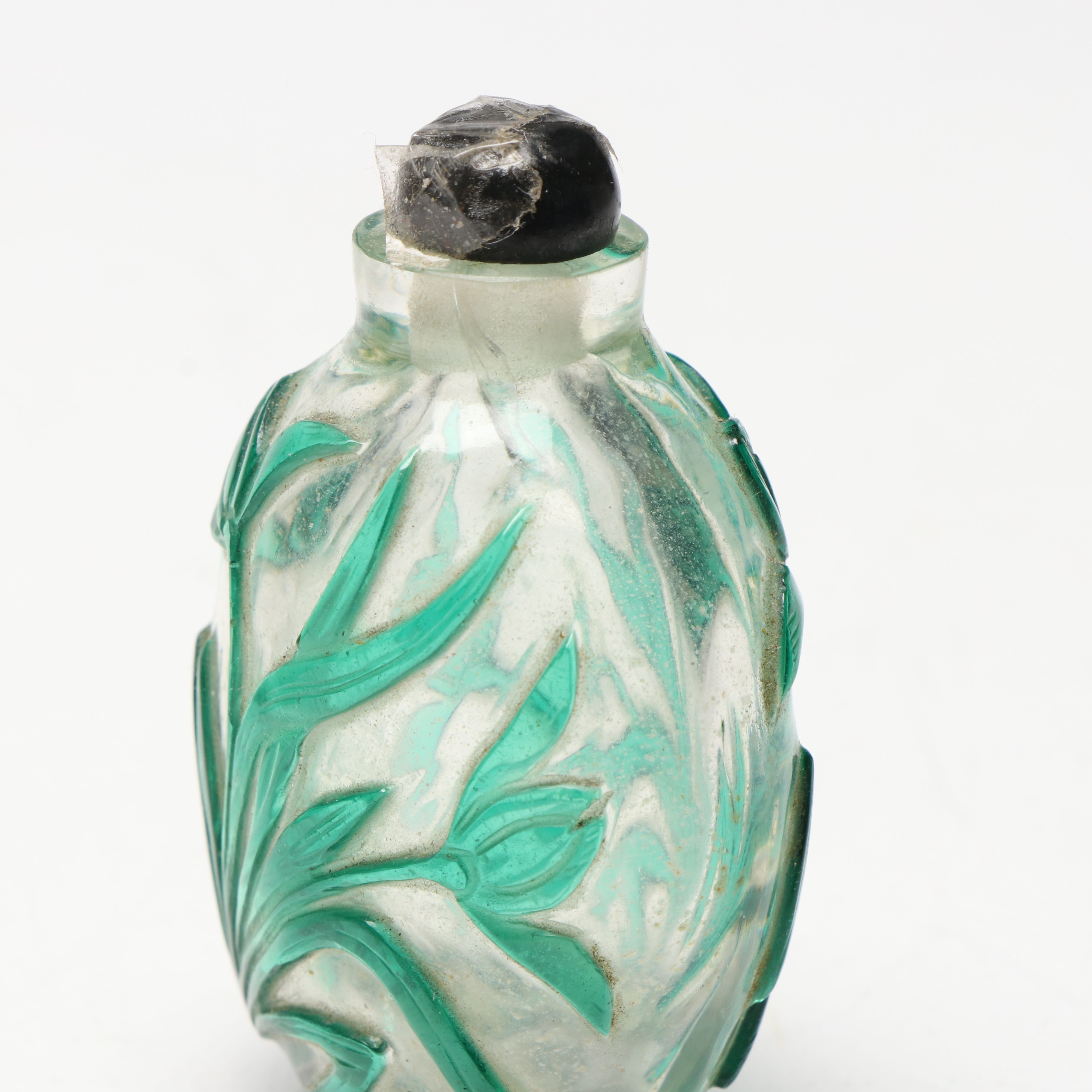Japanese Hand-Painted Porcelain Jar with East Asian Wood and Glass Snuff Bottles