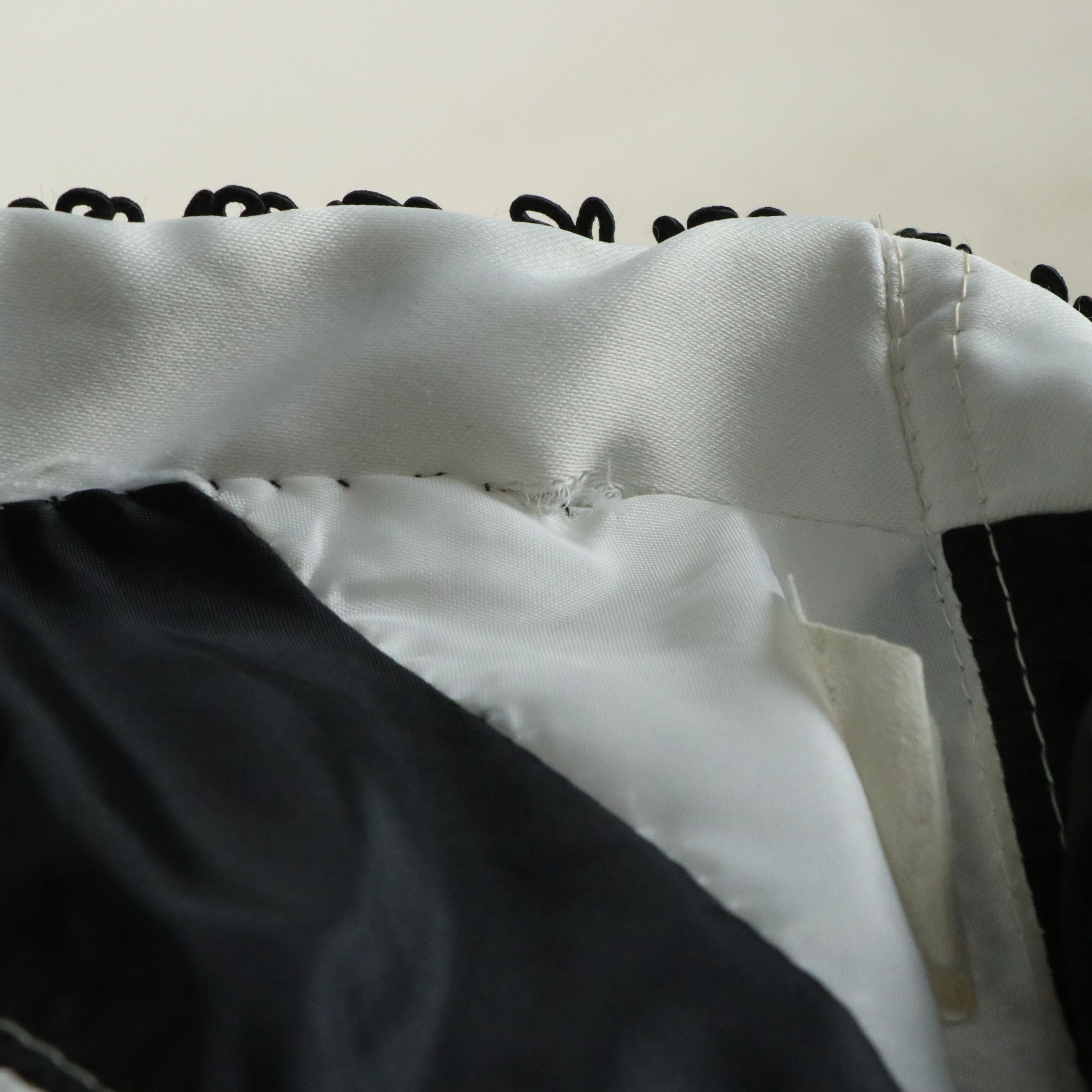 Curated Victor Costa B&W Striped Pearl Accented Strapless Evening Gown & Hat