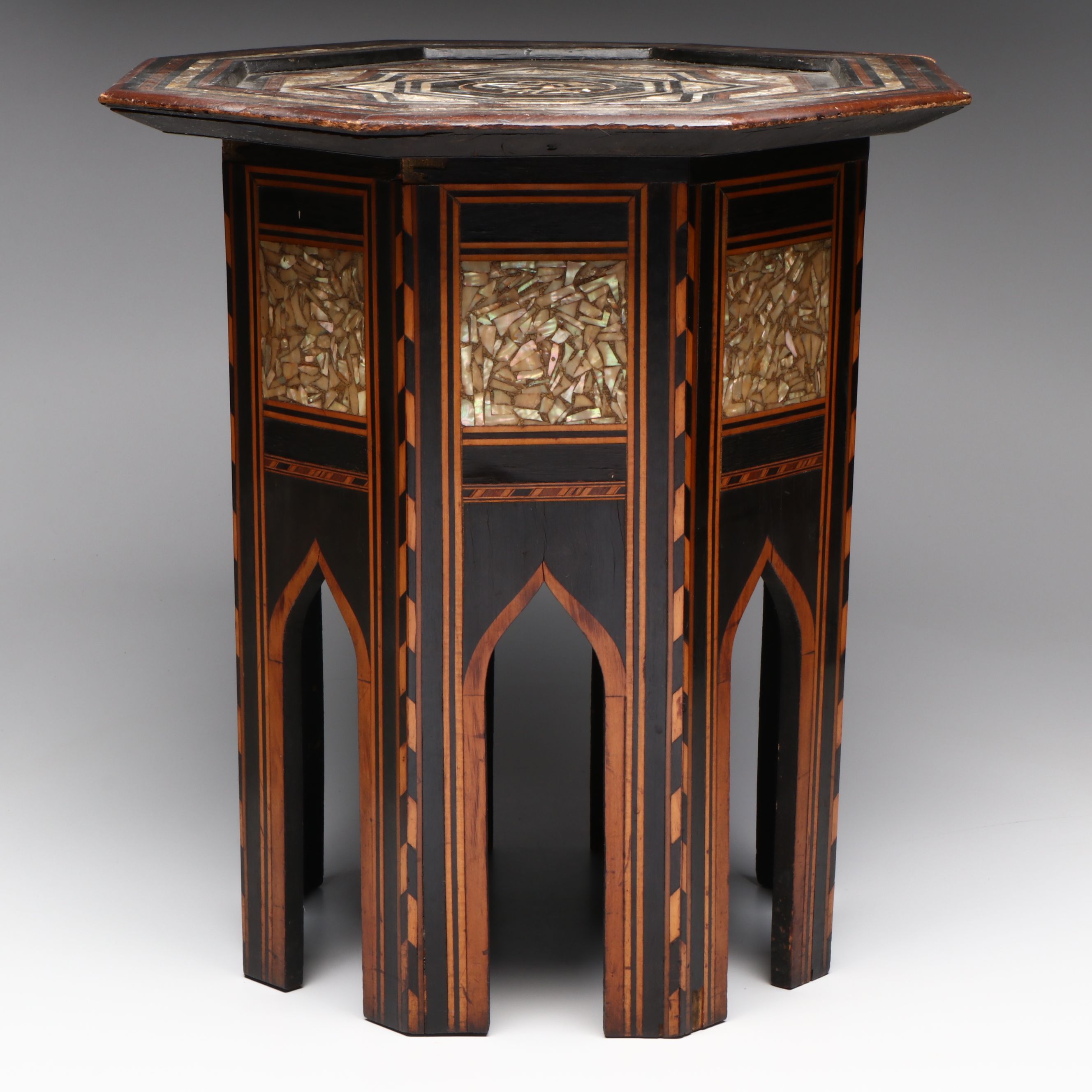 Ottoman Octagonal Damascus Syrian Inlaid Table