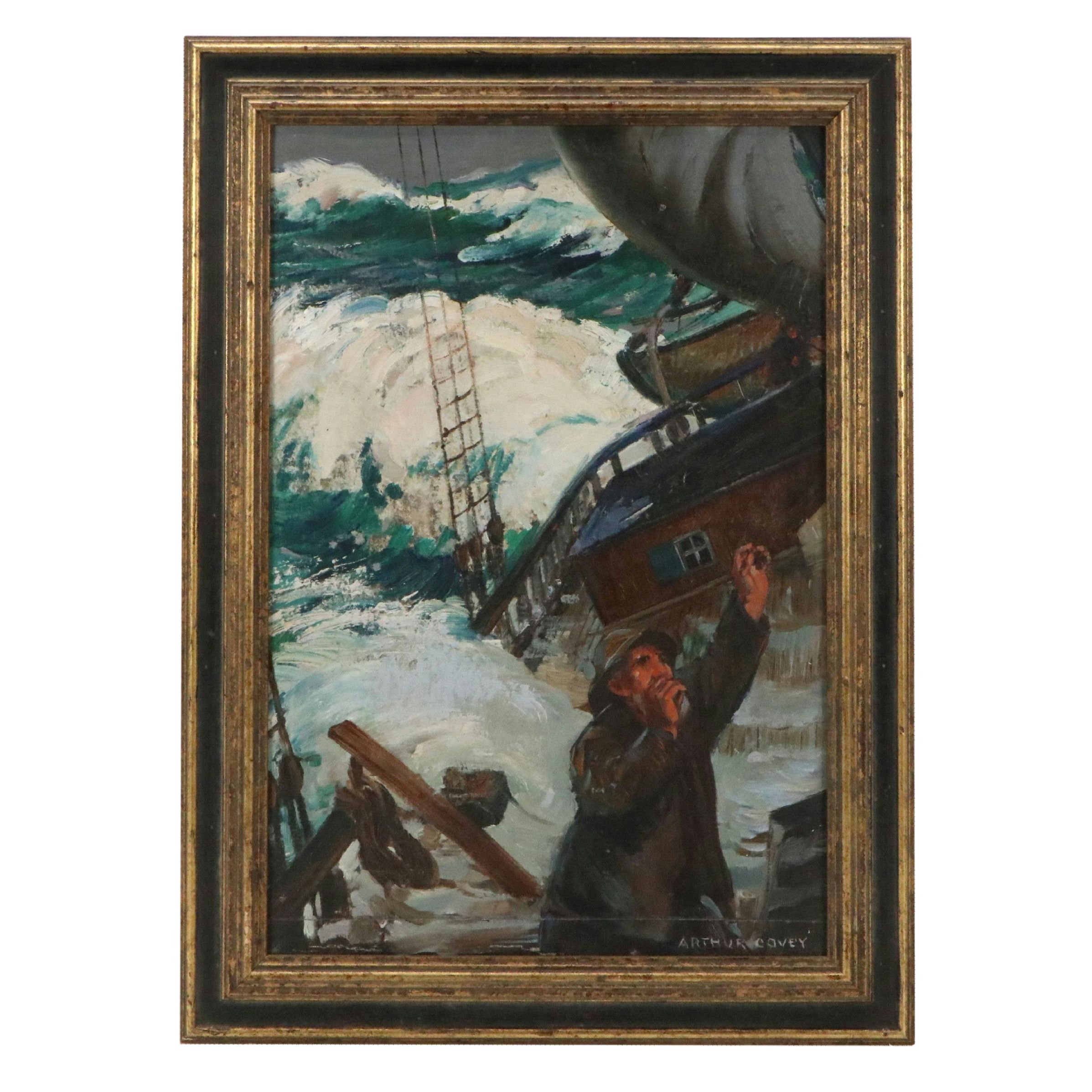 Arthur Covey Oil Painting "Life on a Ship," 1915