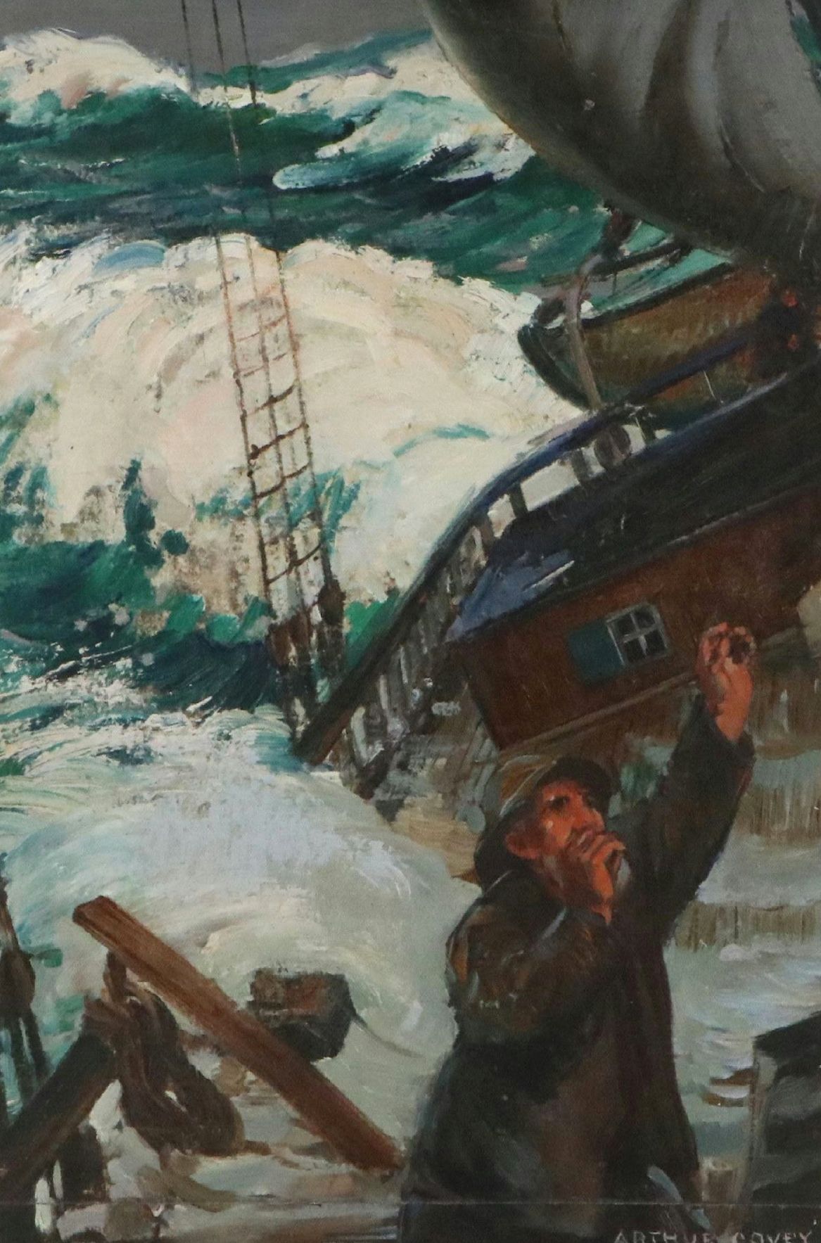 Arthur Covey Oil Painting "Life on a Ship," 1915